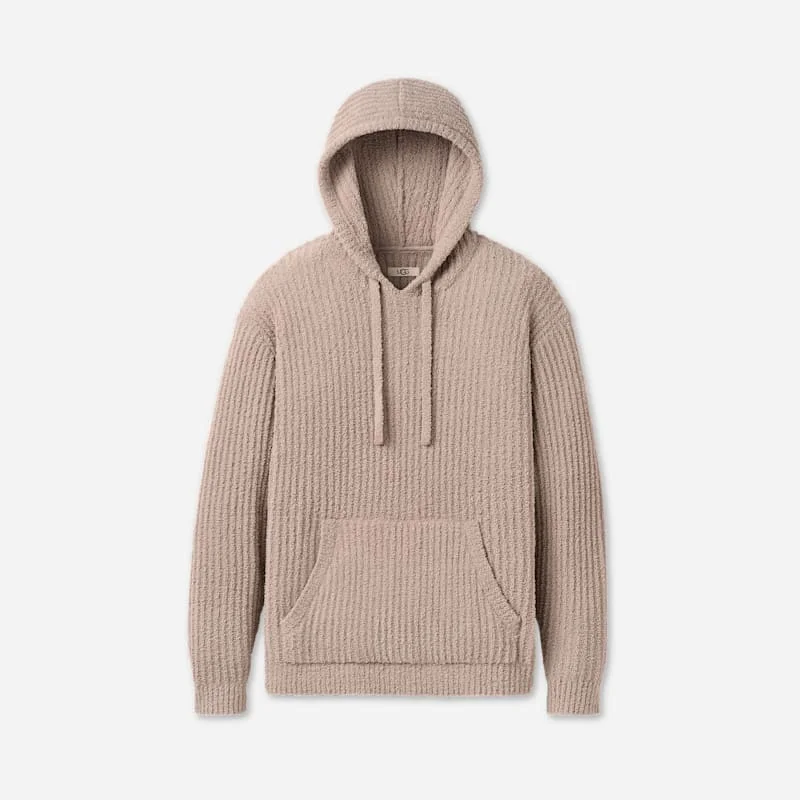 ® Men's Finnegan Hoodie Rib Polyester Tops in Oyster - 1