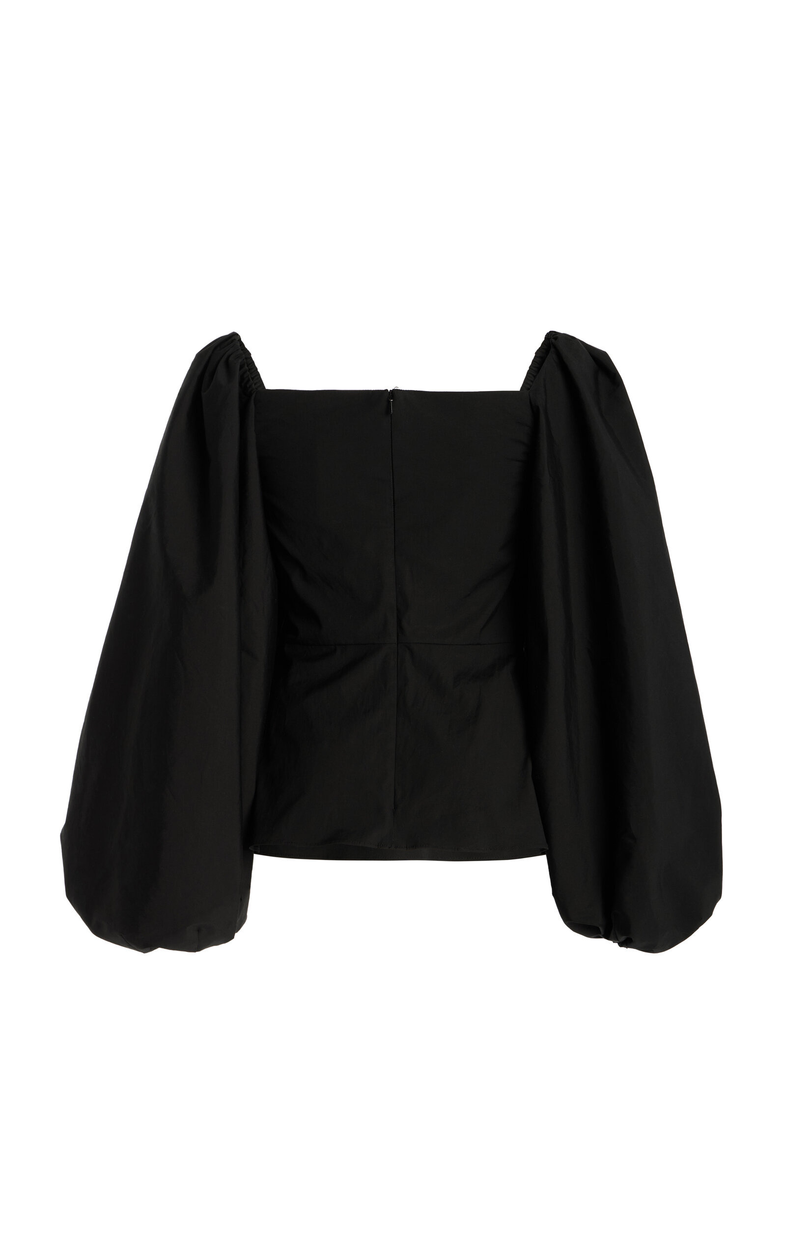 Puff-Sleeve Cotton Top black - 5