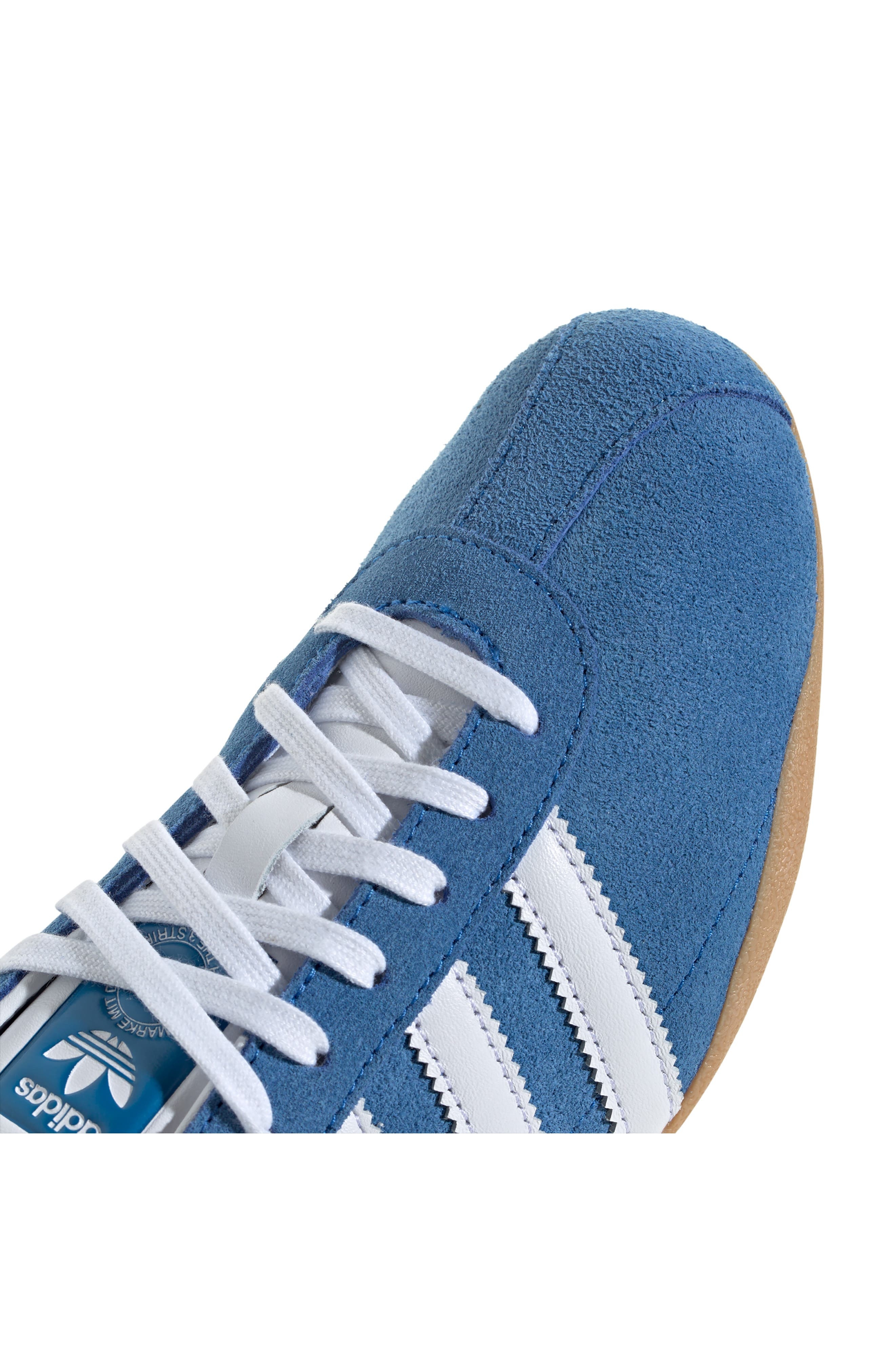 adidas Tokyo Low Top Suede Sneaker in Bluebird/White/Gum at Nordstrom - 7