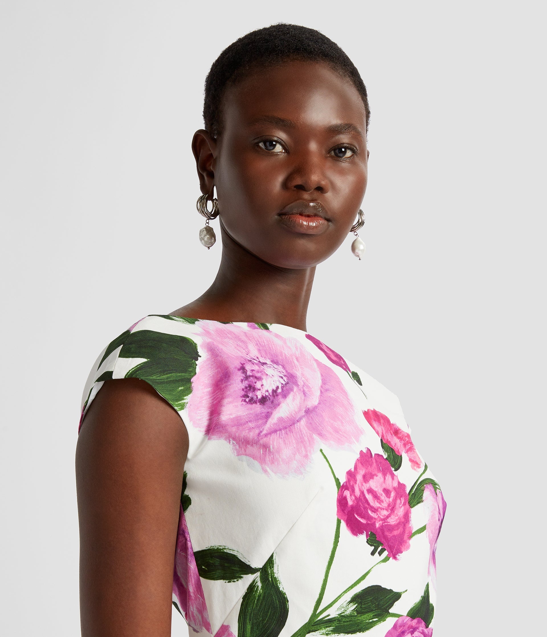 BOAT NECK FULL SKIRT MIDI DRESS - 5