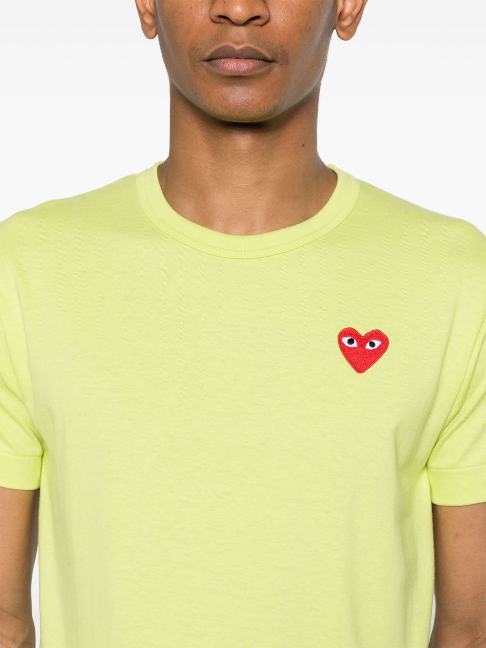 heart-patch cotton T-shirt - 5
