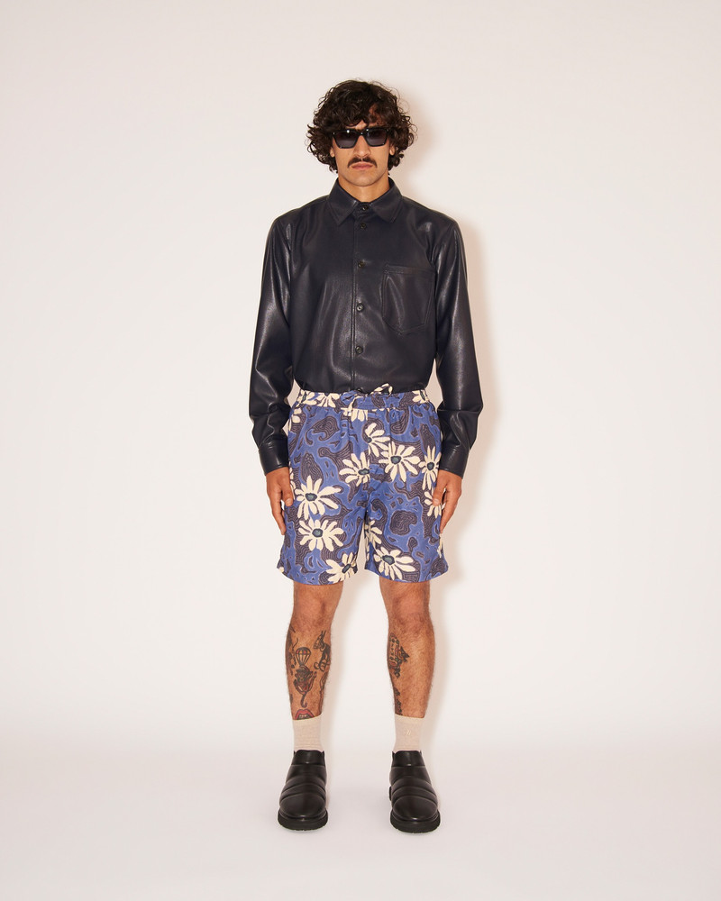 Nanushka JOSIA - Vegan leather angular collared shirt - Navy outlook