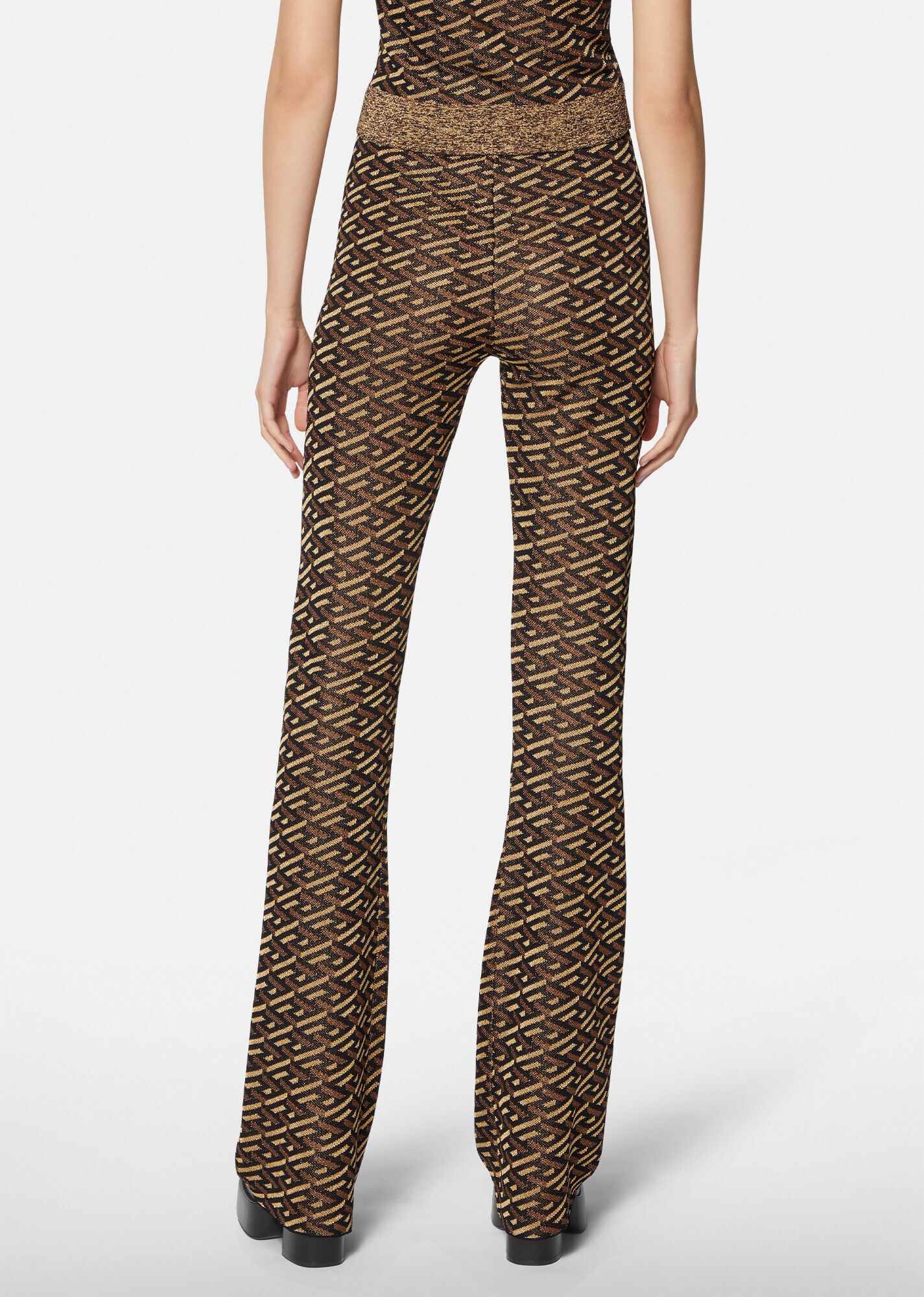 La Greca Metallic Jacquard Pants - 3