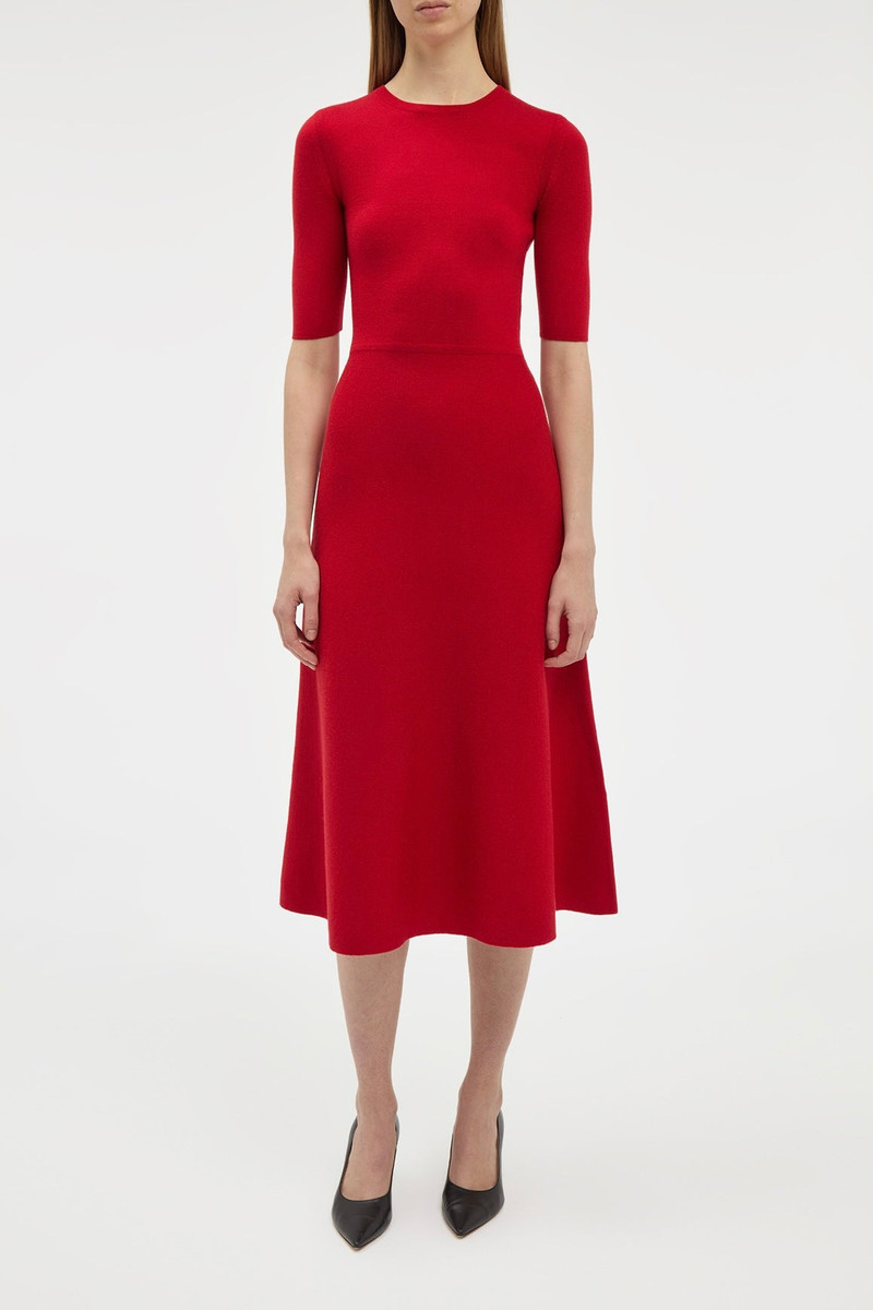 GABRIELA HEARST Seymore Knit Dress in Scarlet Red Merino Wool Cashmere outlook