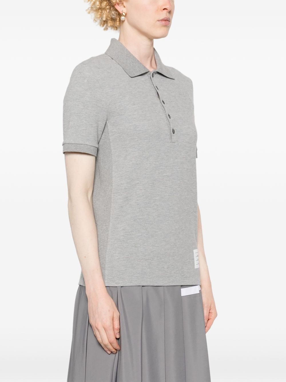 striped logo-patch polo shirt - 3
