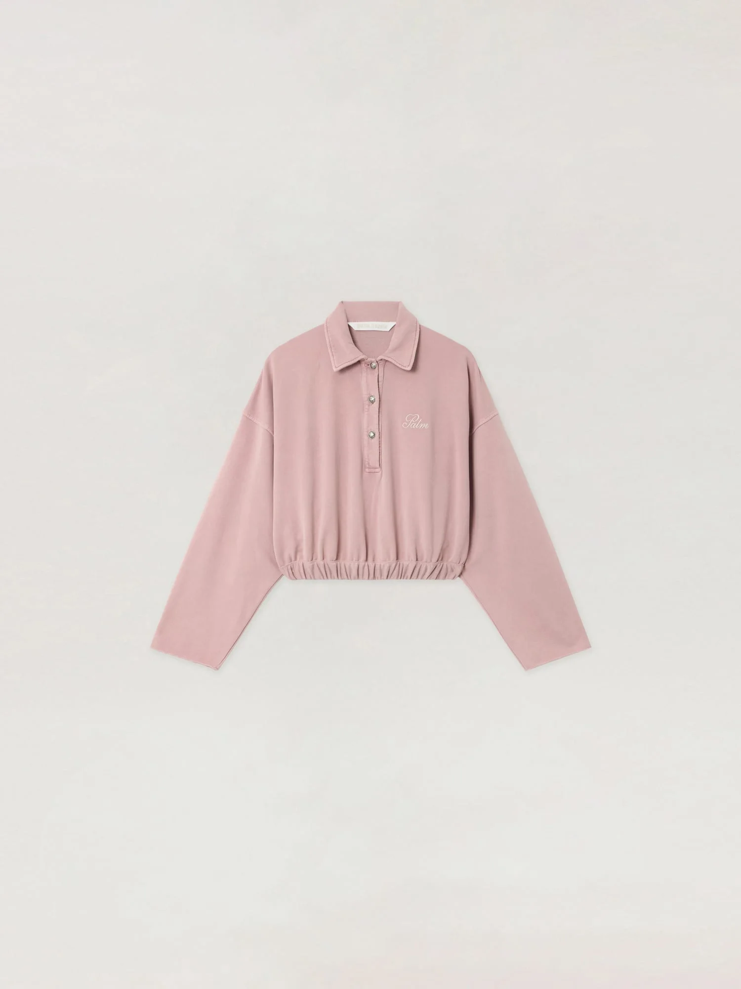 Palm Sway Cropped Long Sleeve Polo - 1