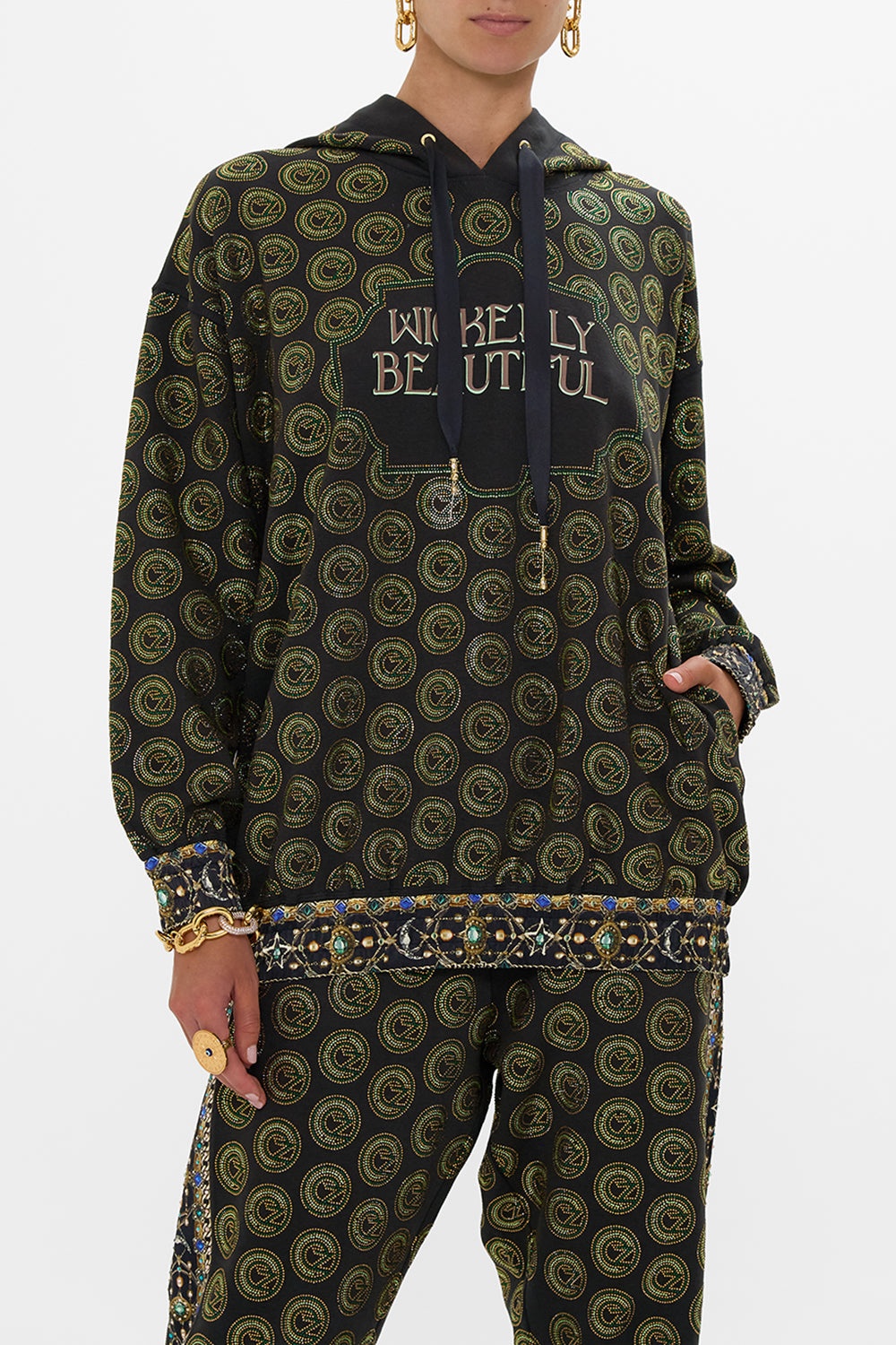 SILK BAND OVERSIZED HOODIE WITH POCKETS - 5