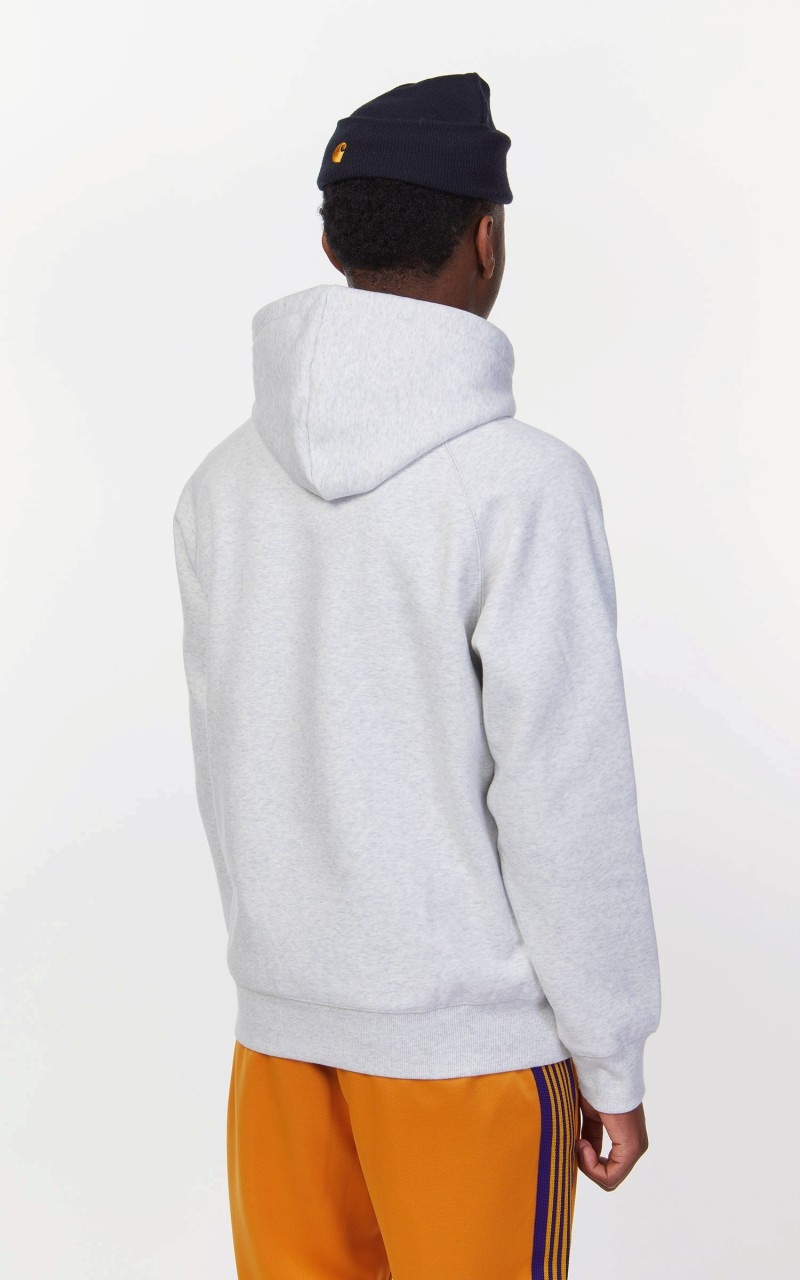 HOODED CHASE SWEATSHIRT ASH HEATHER/GOLD - 6