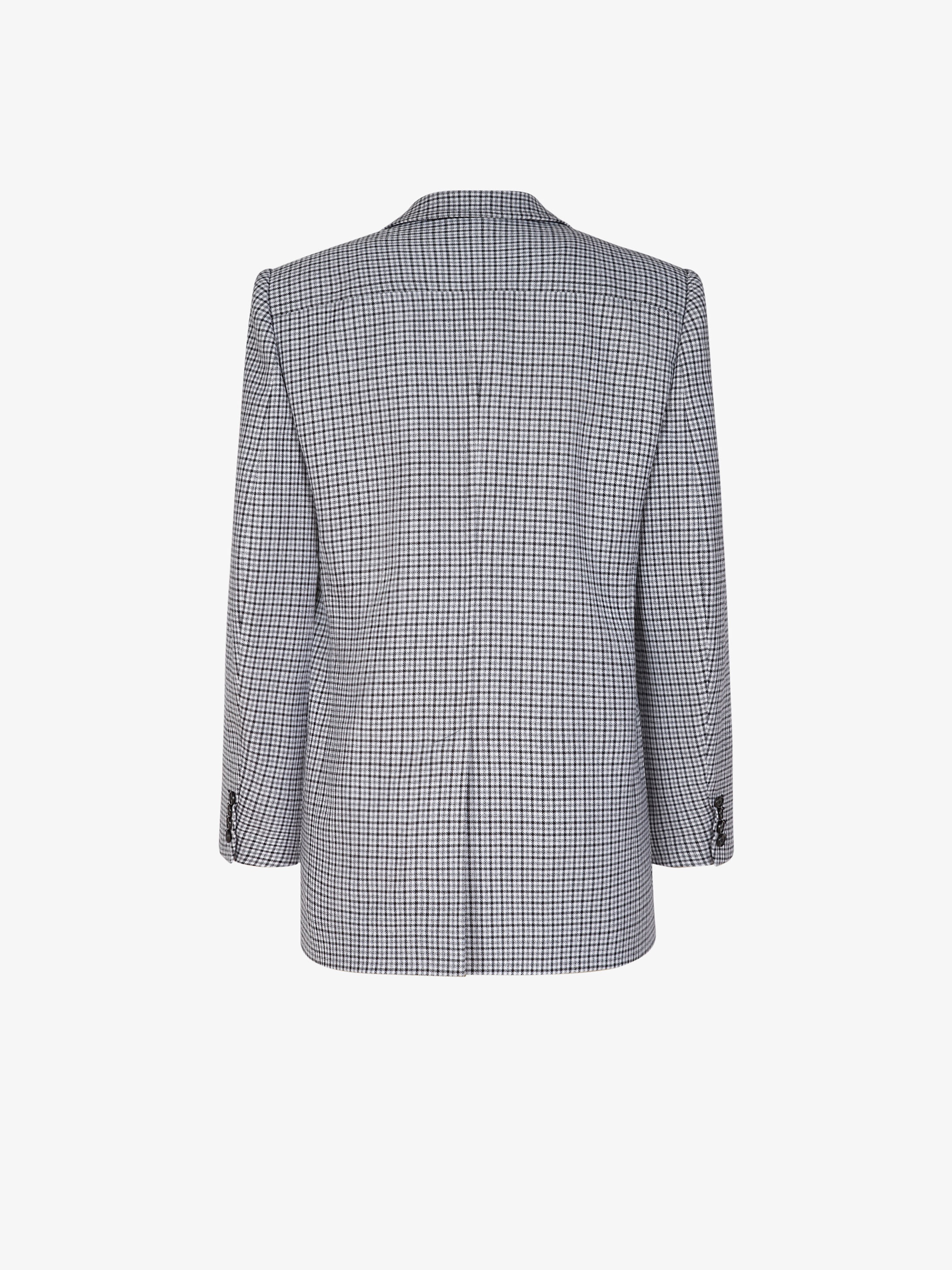 Double breasted jacket in houndstooth wool - 4