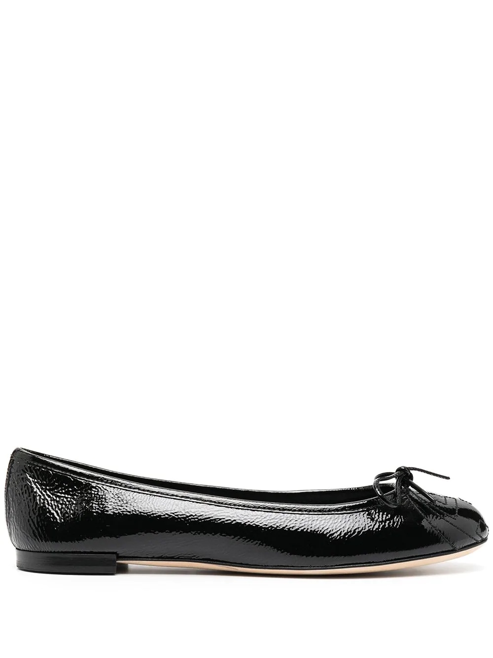 high-shine bow ballerina shoes - 1