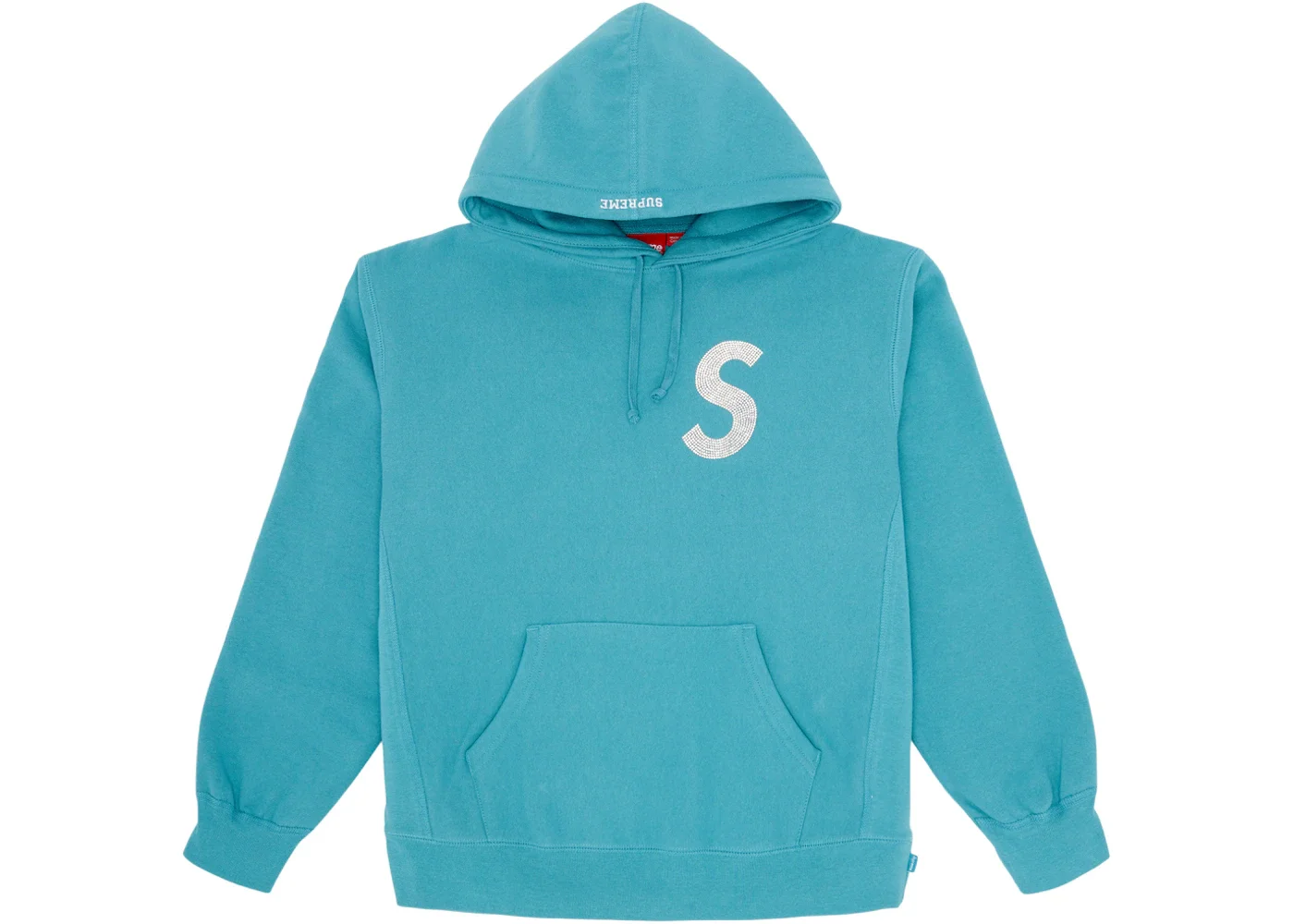 Supreme Swarovski S Logo Hooded Sweatshirt Light Aqua - 1