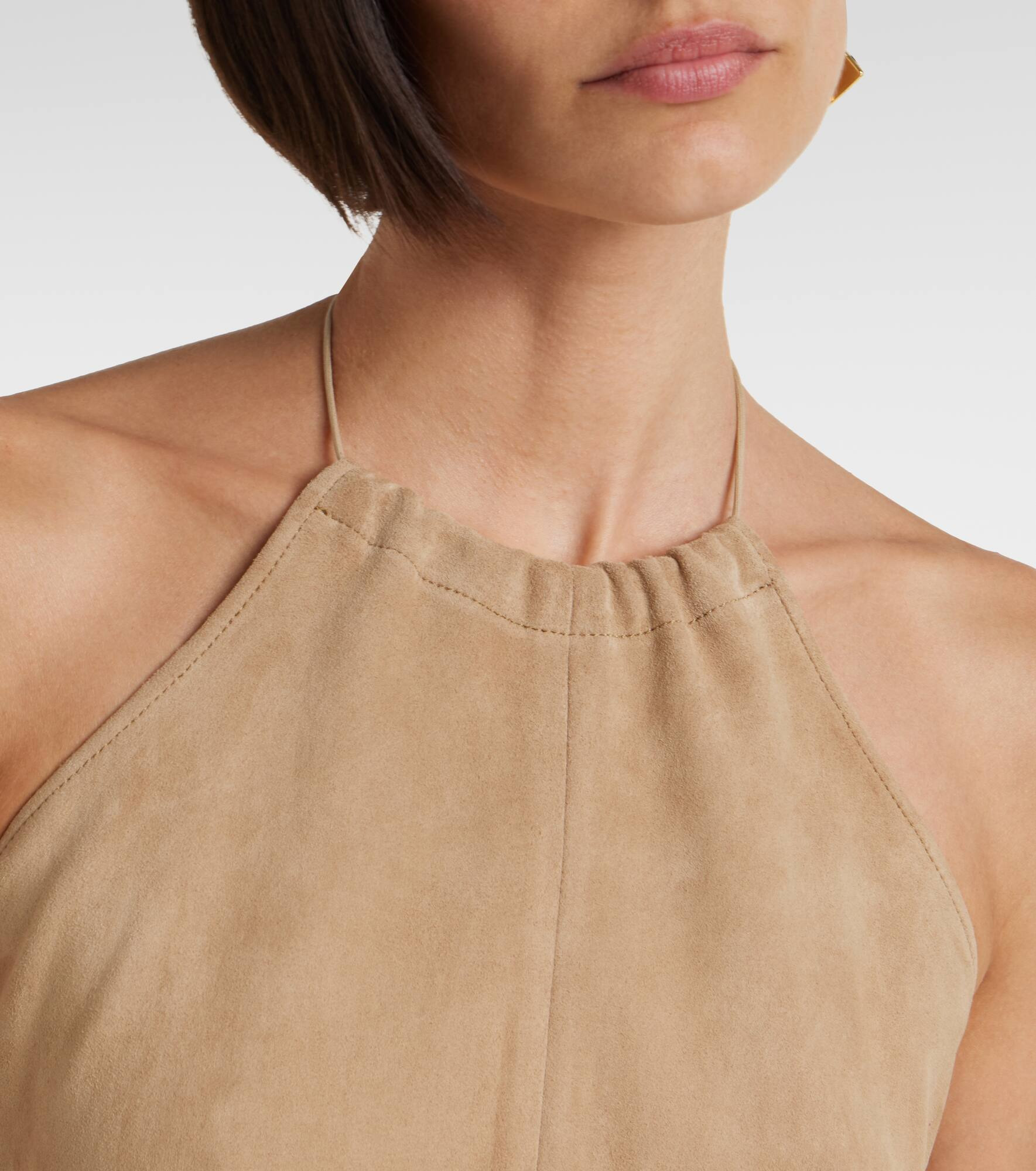 Rosie halterneck suede top - 4