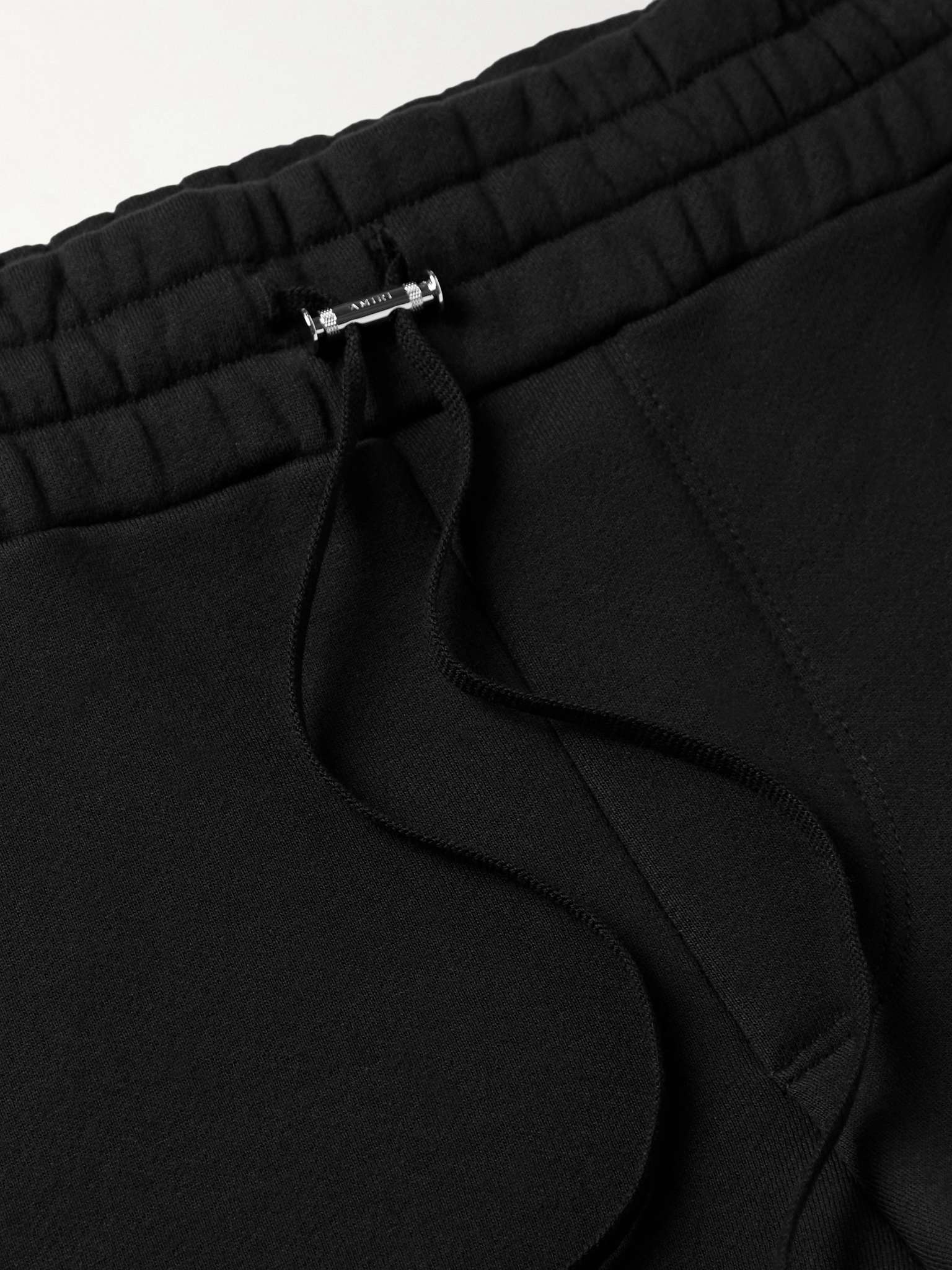 Wide-Leg Grosgrain-Trimmed Cotton-Jersey Drawstring Shorts - 3