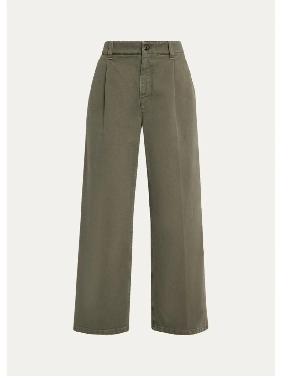 Garment Dye Straight-Leg Ankle Pants - 1