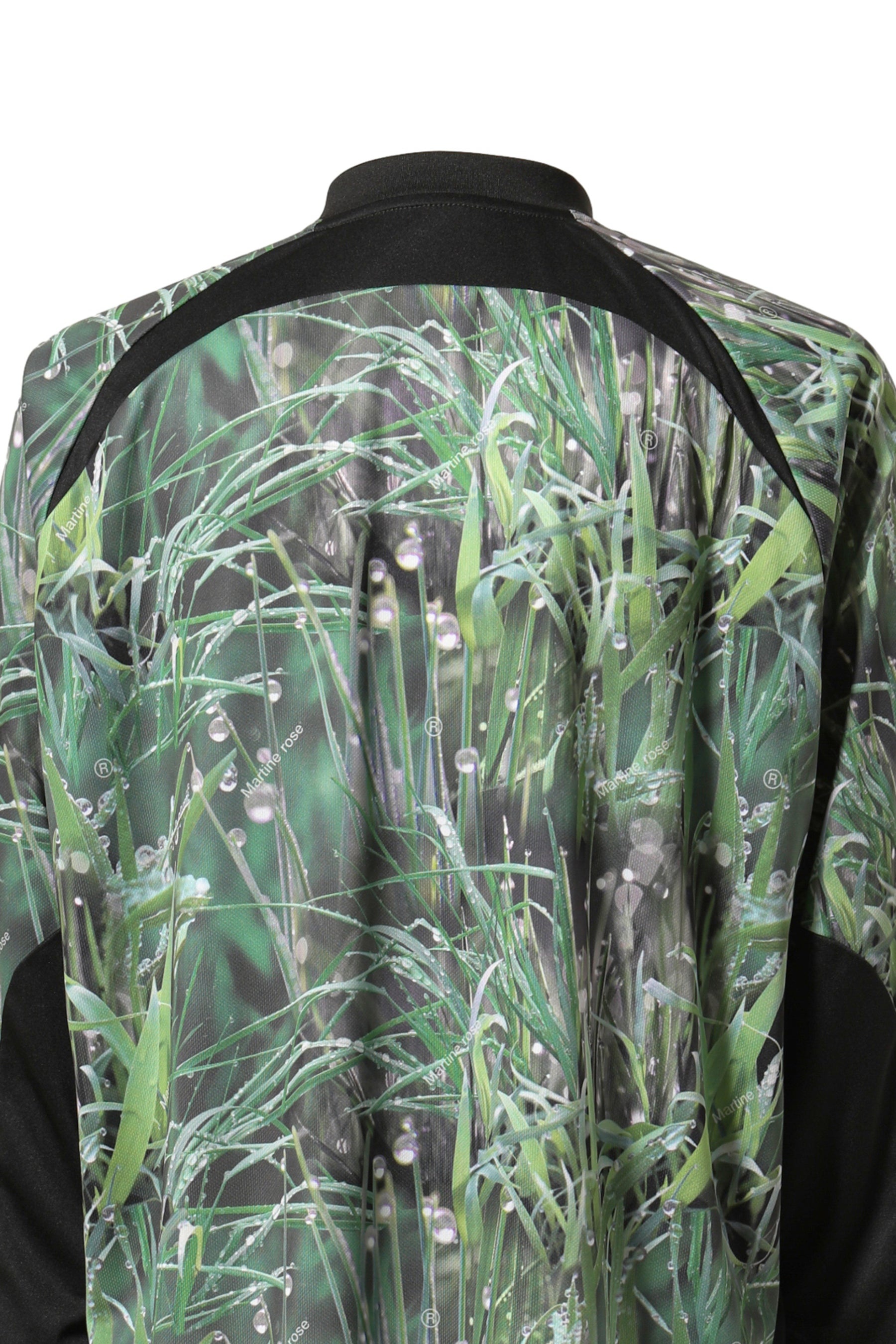 Martine Rose PANELLED FOOTBALL TOP / GRASS PRINT BLK