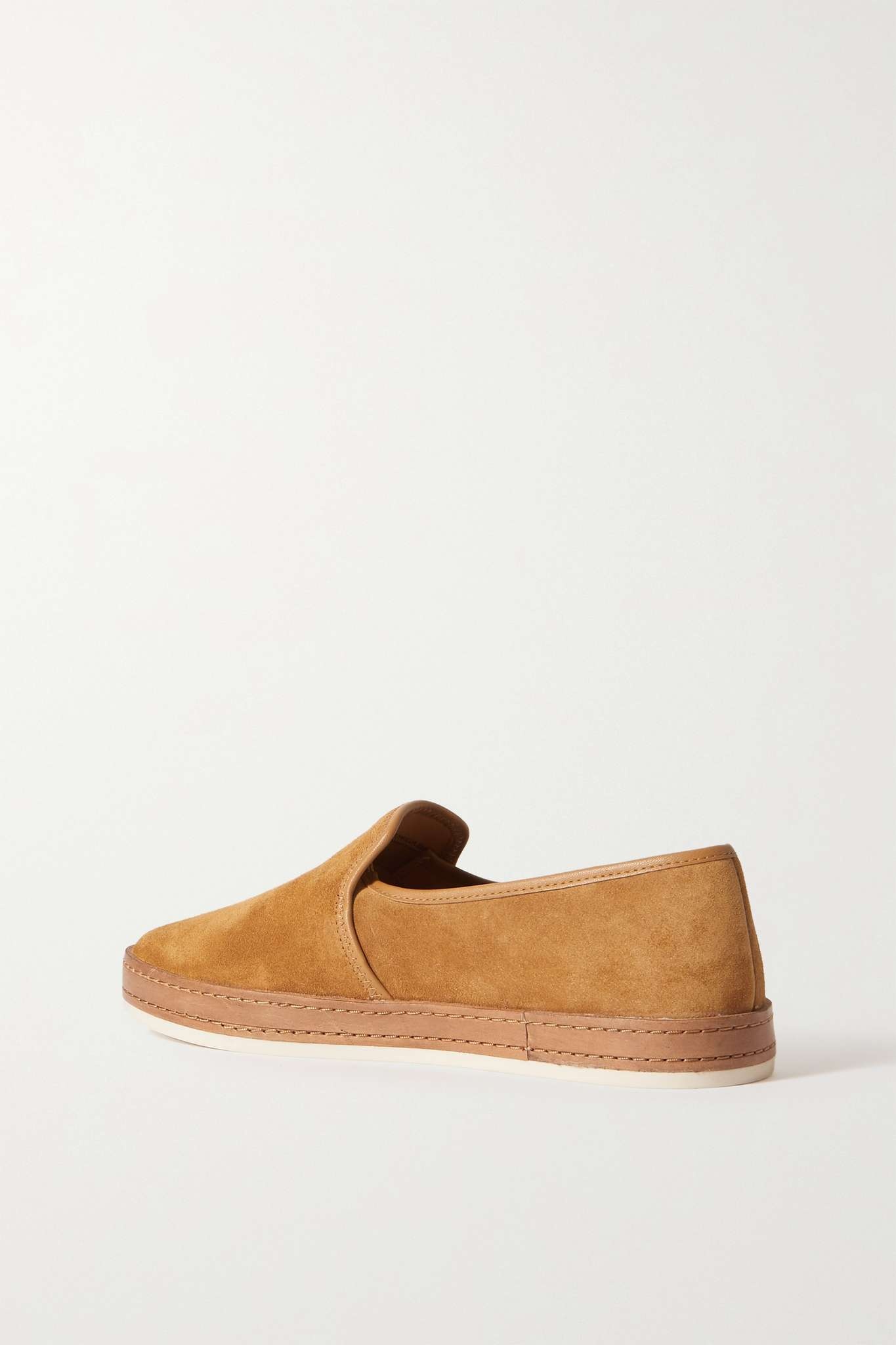 Canella leather-trimmed suede loafers - 3