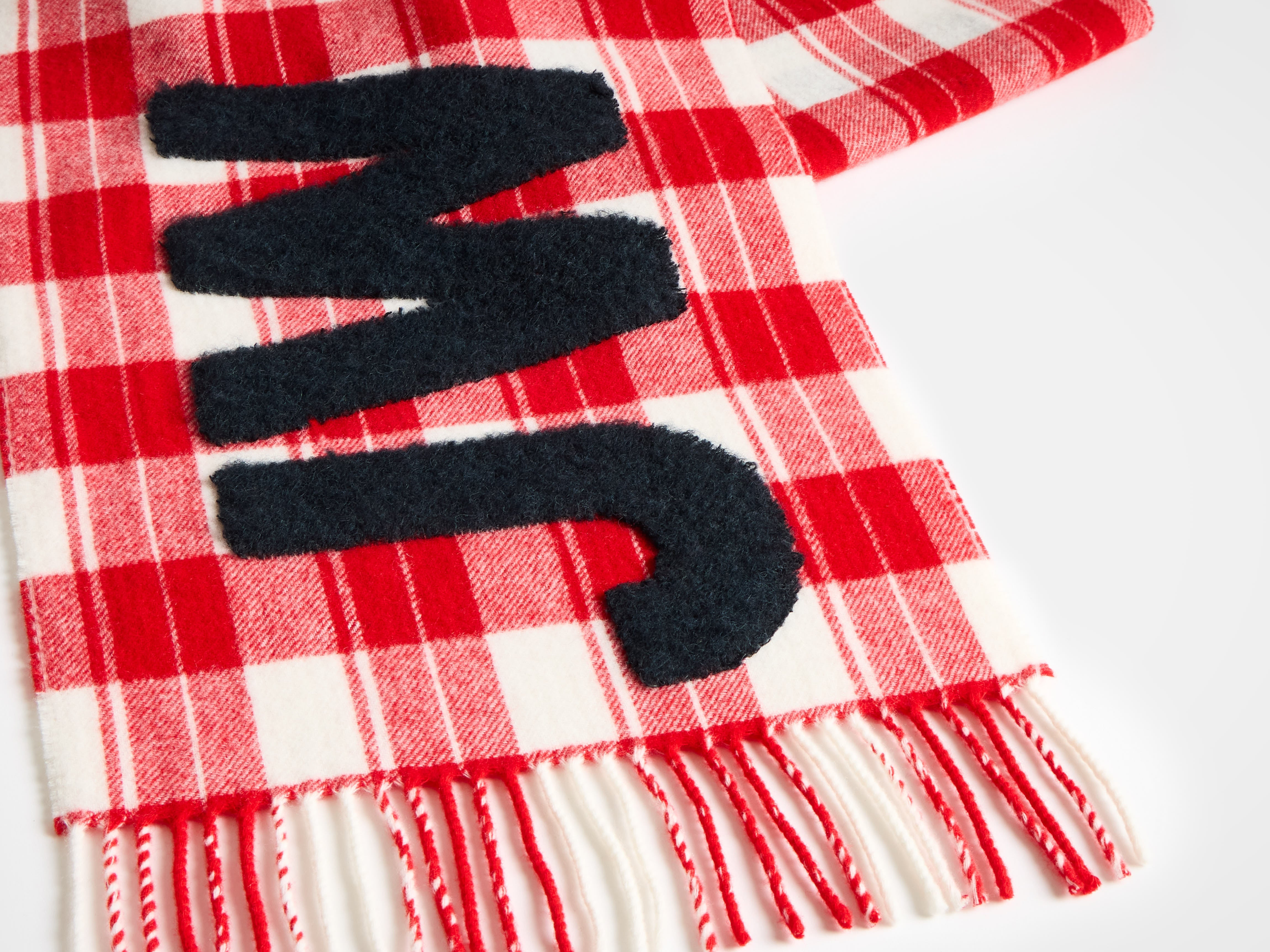 CHECKERED LOGO SCARF IN RED-WHITE - 6