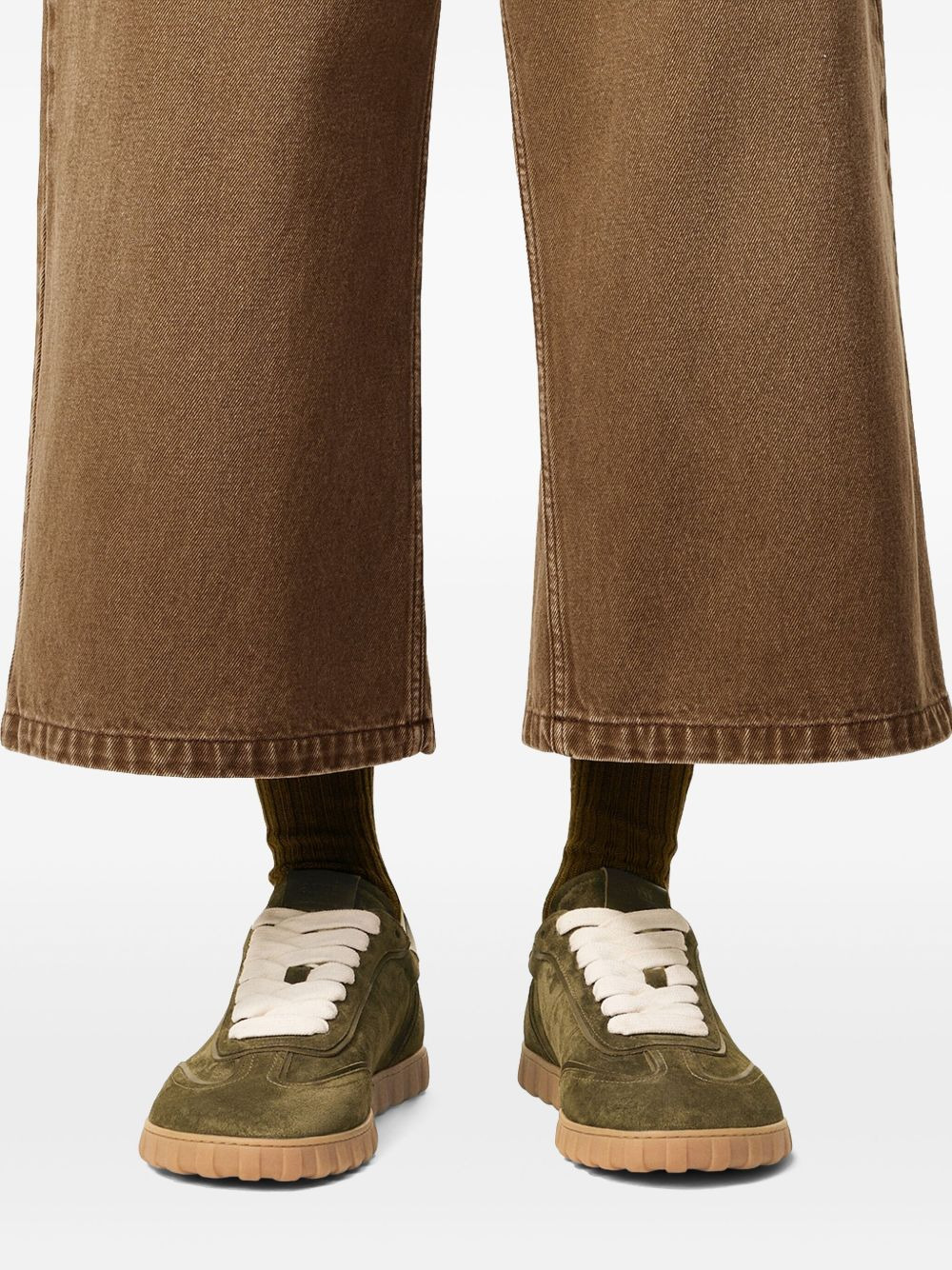 suede lace-up sneakers - 6