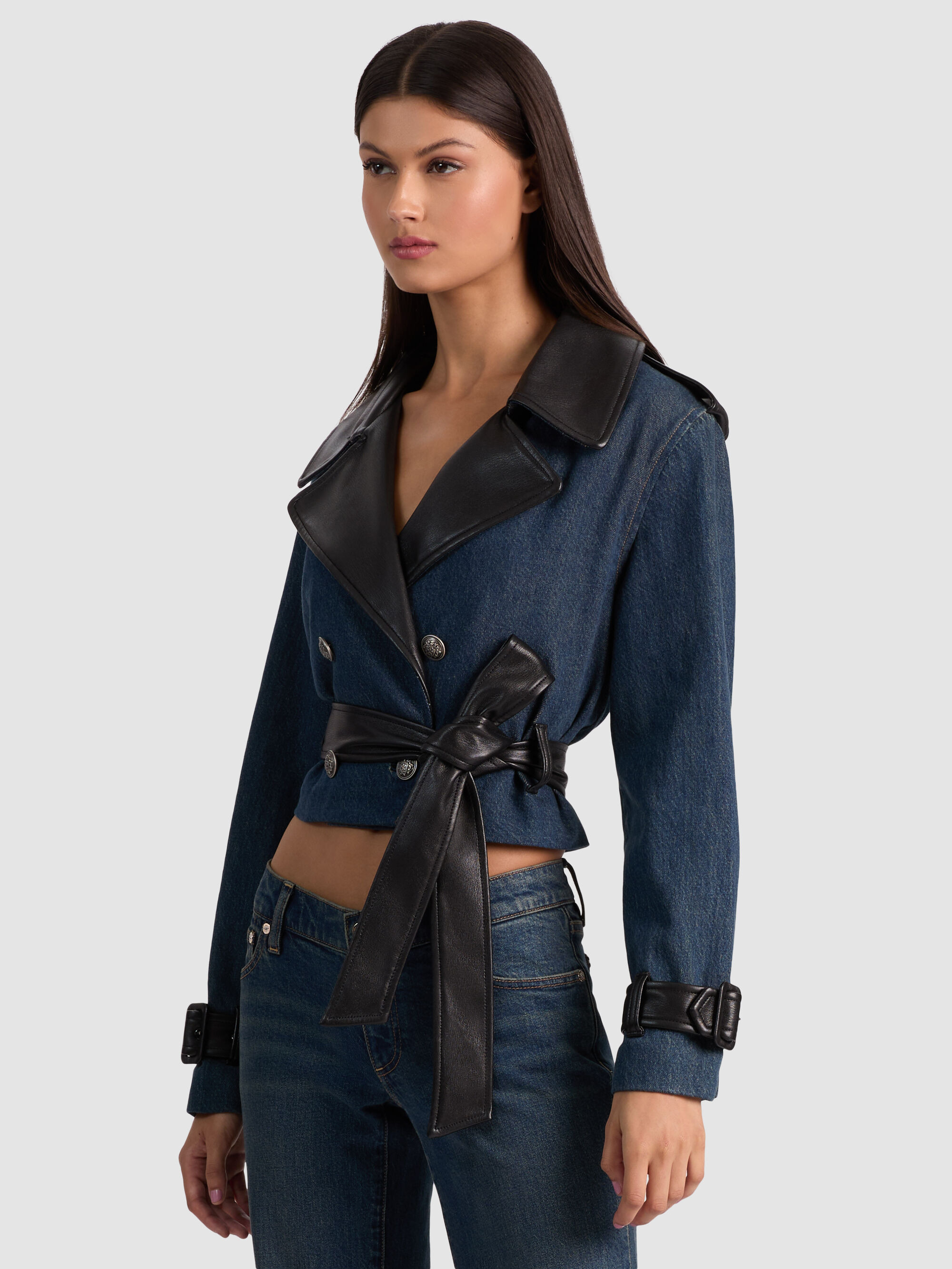 KEITH CROPPED DENIM TRENCH - 2