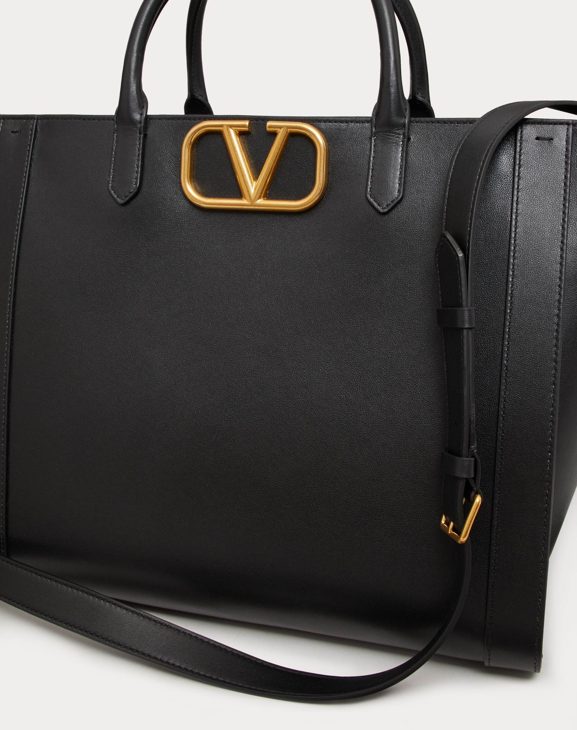 VLOGO SIGNATURE CALFSKIN TOTE BAG - 5