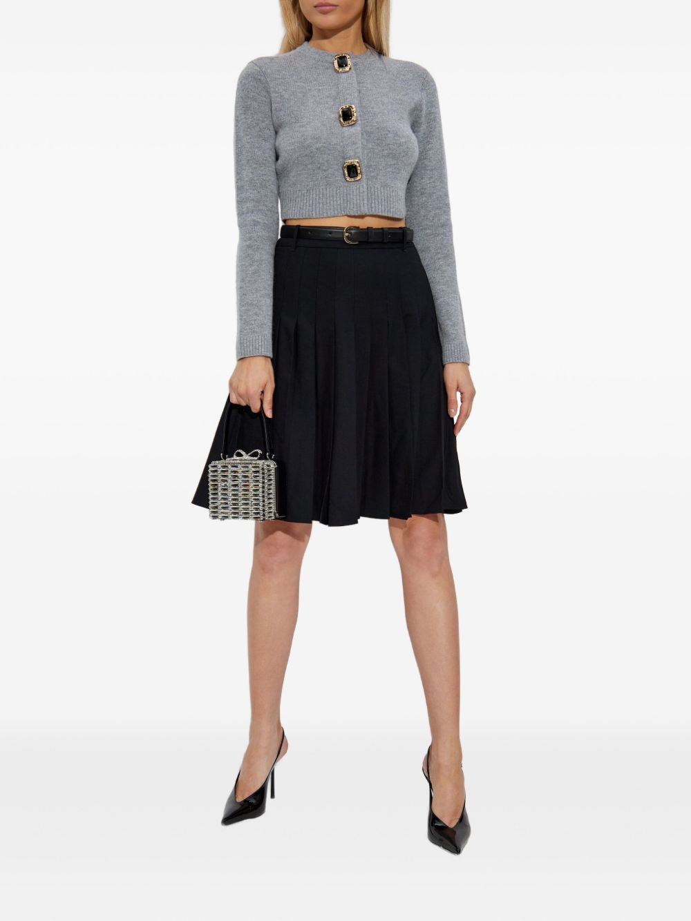 pleated belted midi skirt - 2