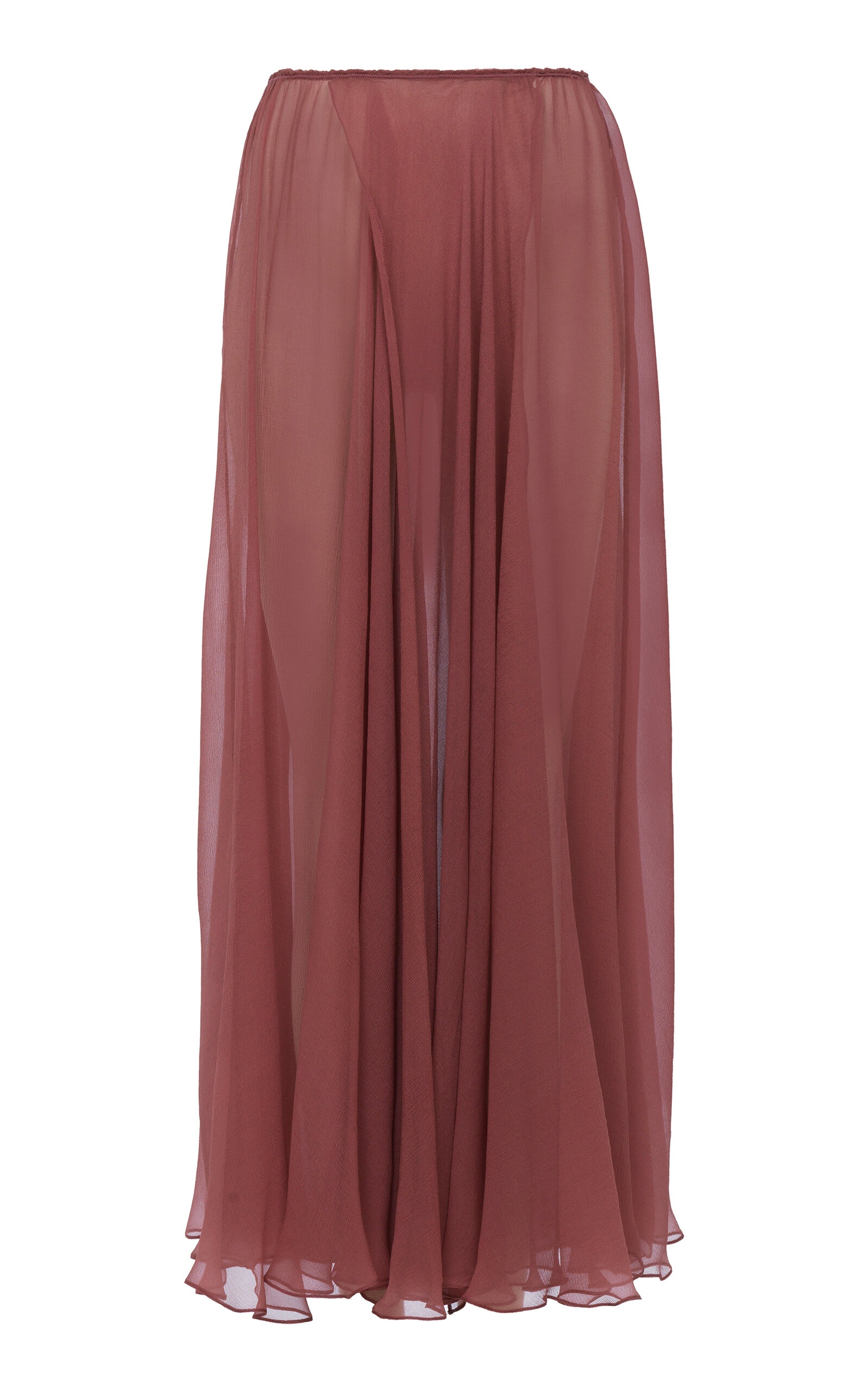 Sheer Organic Silk Midi Skirt pink - 1