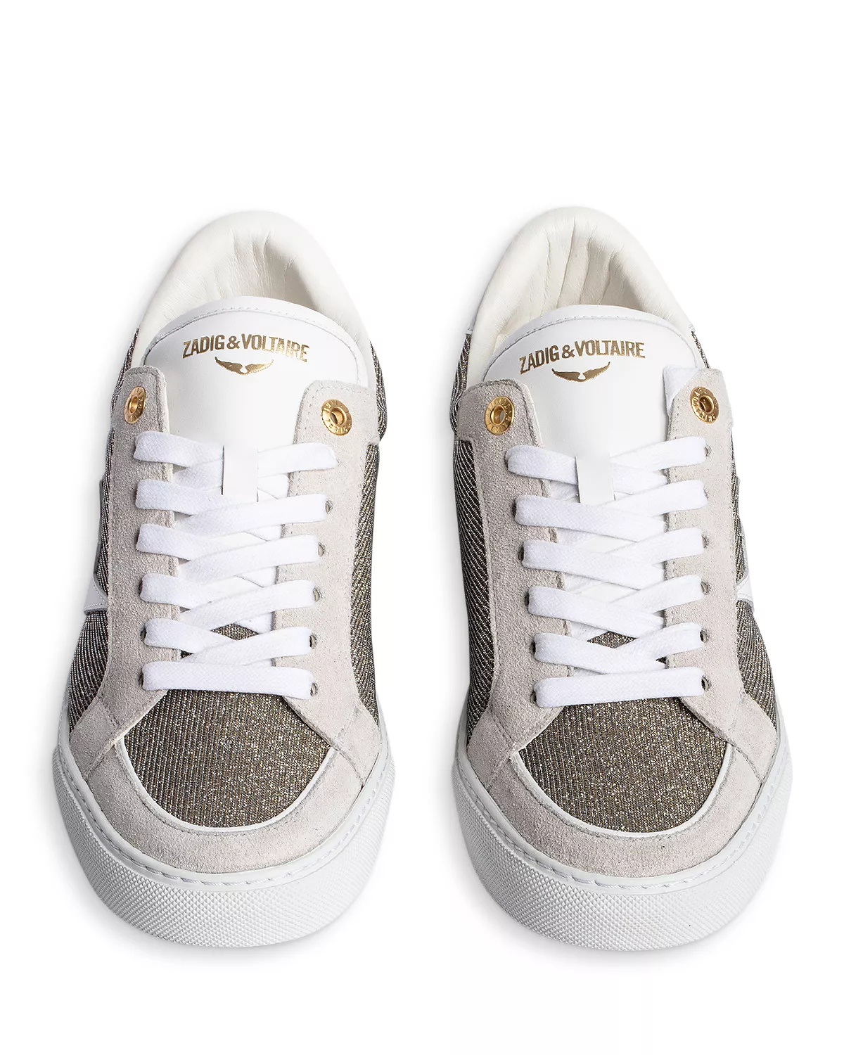 Women's Sparkle Lace Up Low Top Sneakers - 3