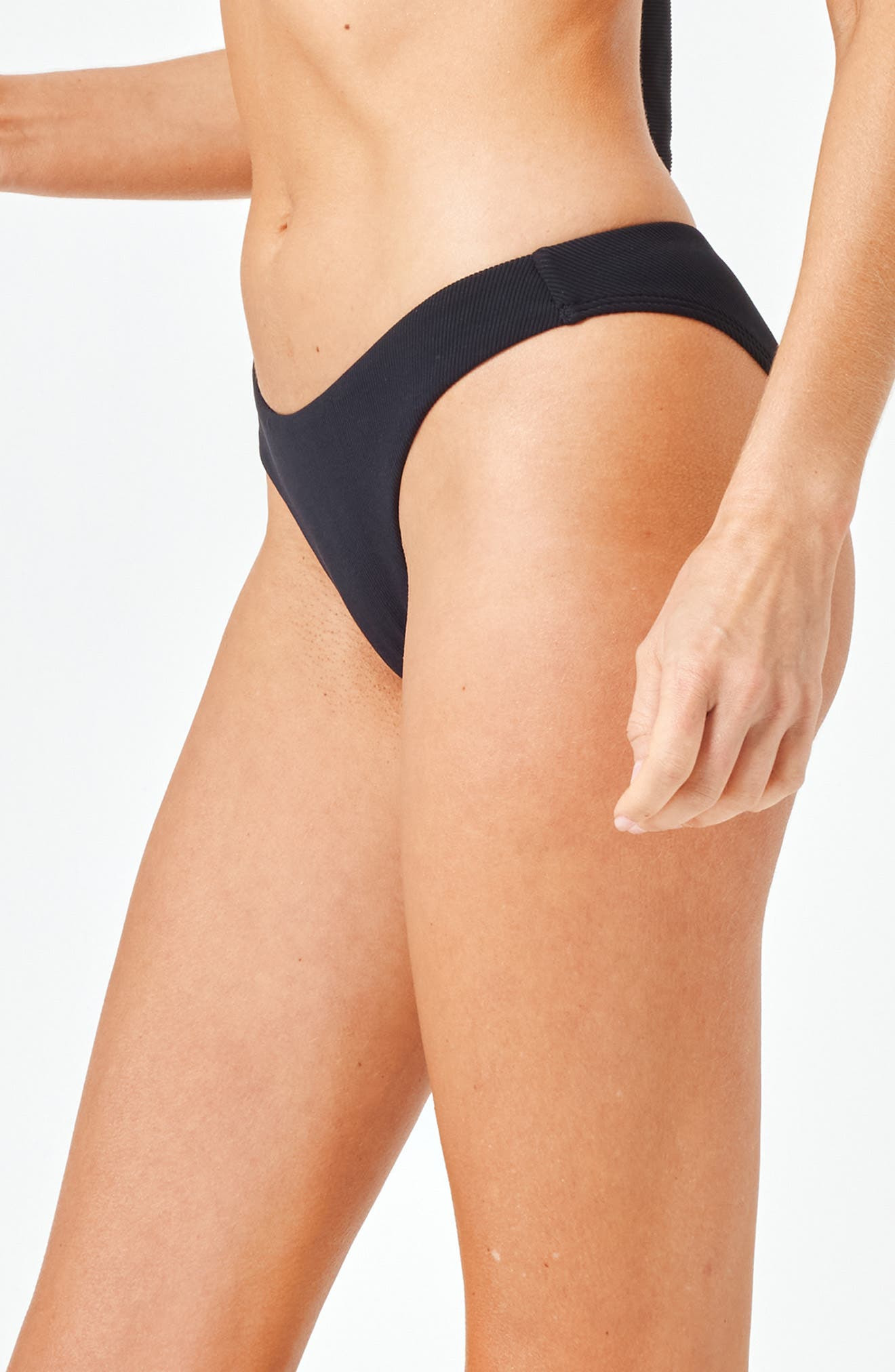 LSPACE Rocky Ribbed Full Bikini Bottoms in Black at Nordstrom - 3