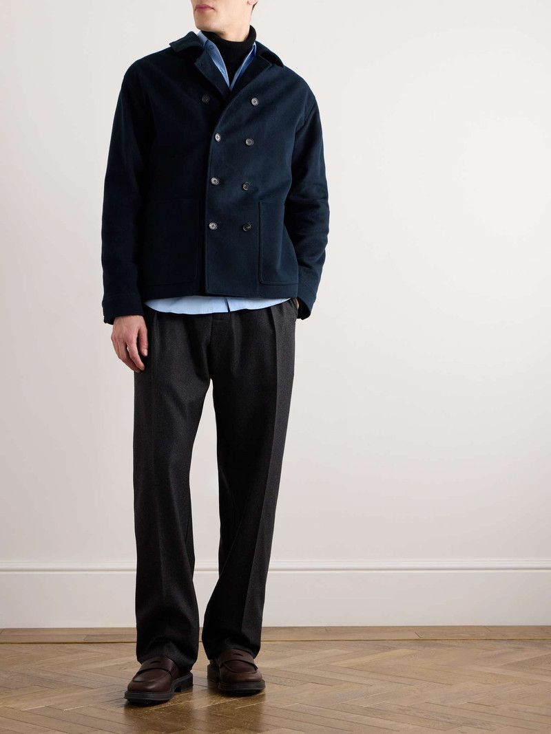 Loro Piana Double-Breasted Cotton and Cashmere-Blend Peacoat outlook