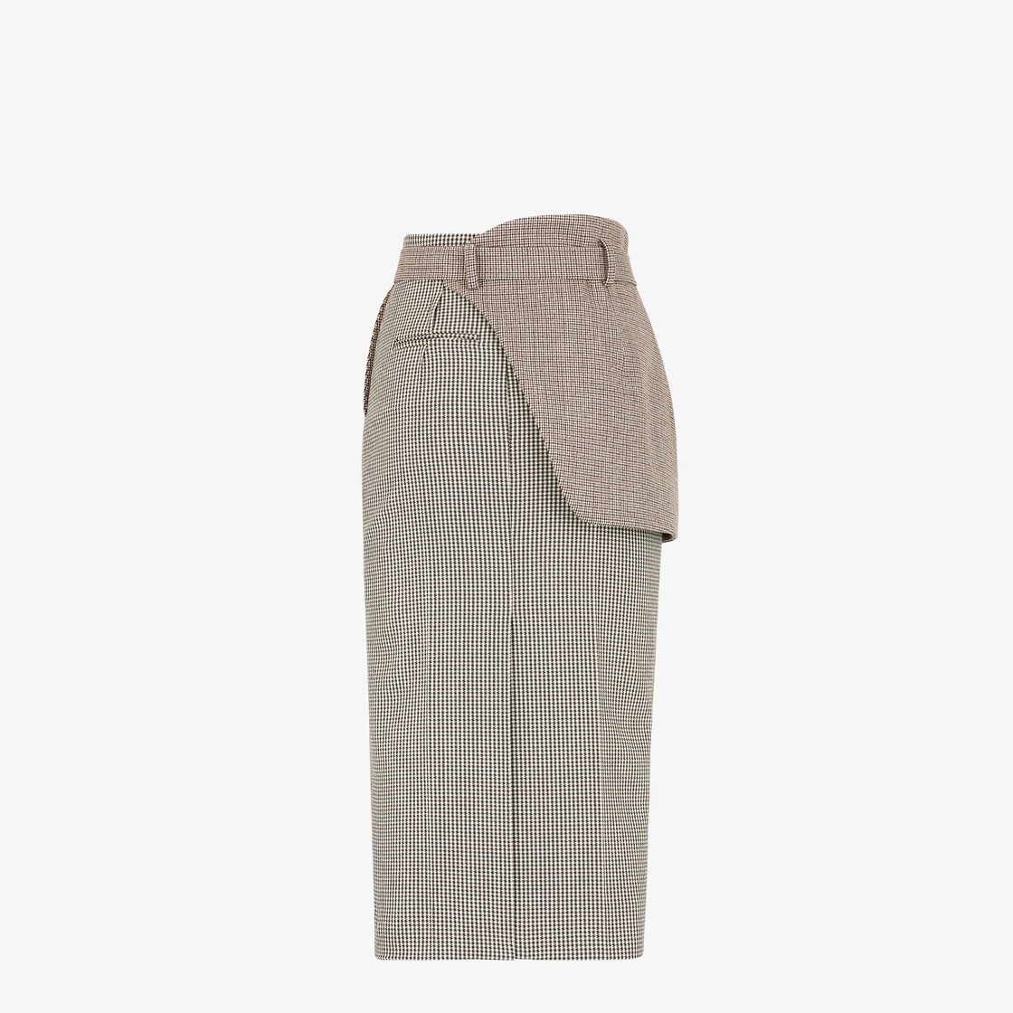 Beige houndstooth wool skirt - 2