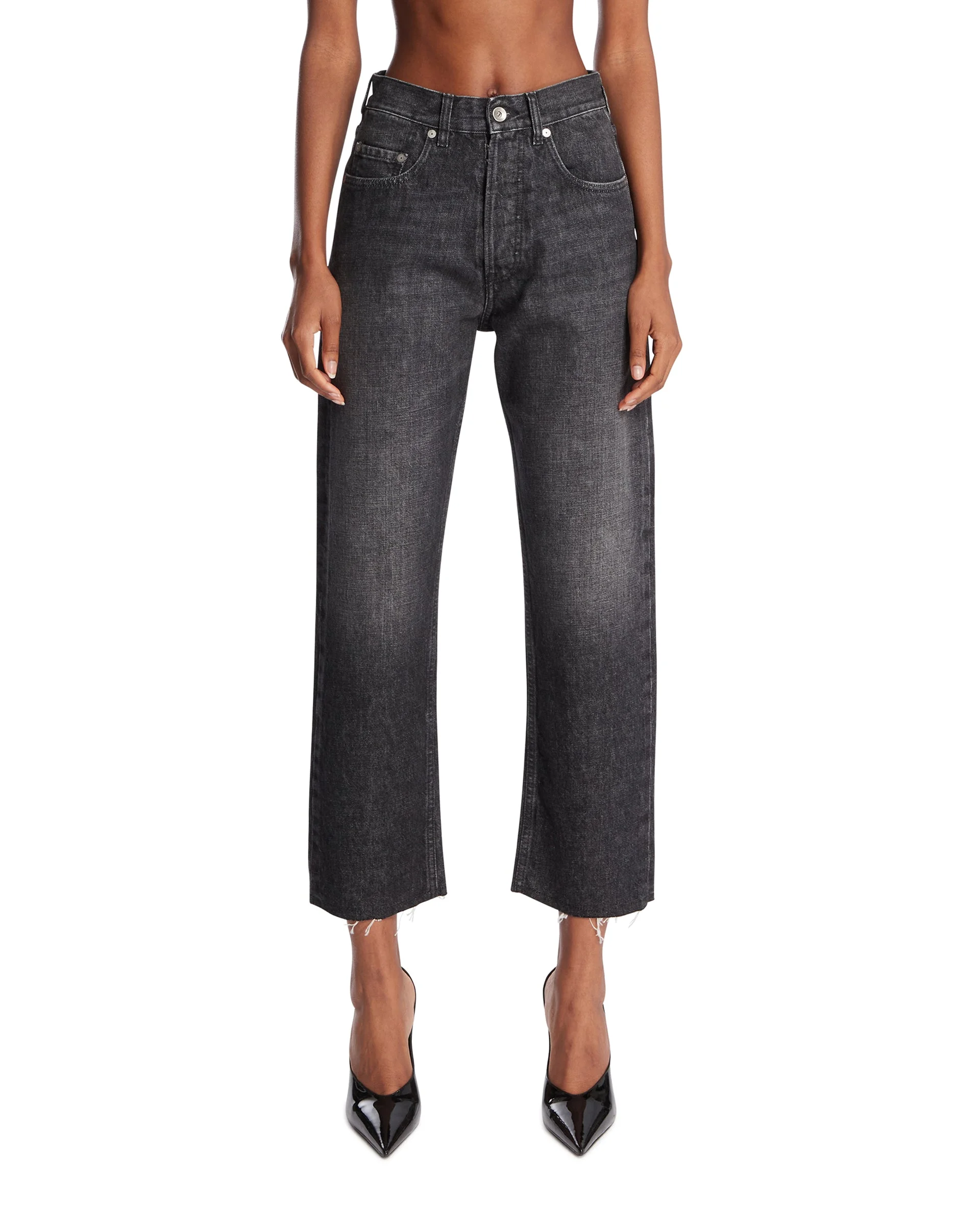 Black Frayed Jeans - 1