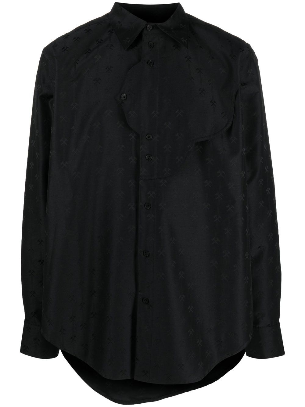 hammer-jacquard button-up shirt - 1