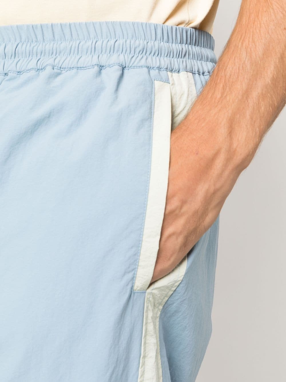 contrasting-panel drawstring track pant - 5