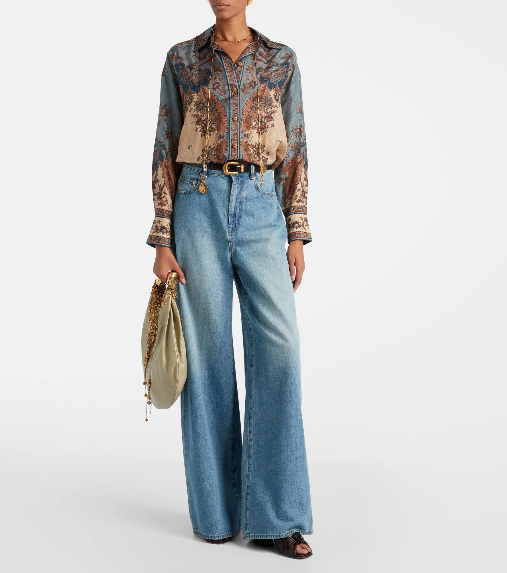 Gleam 85 snake-effect leather mules - 3