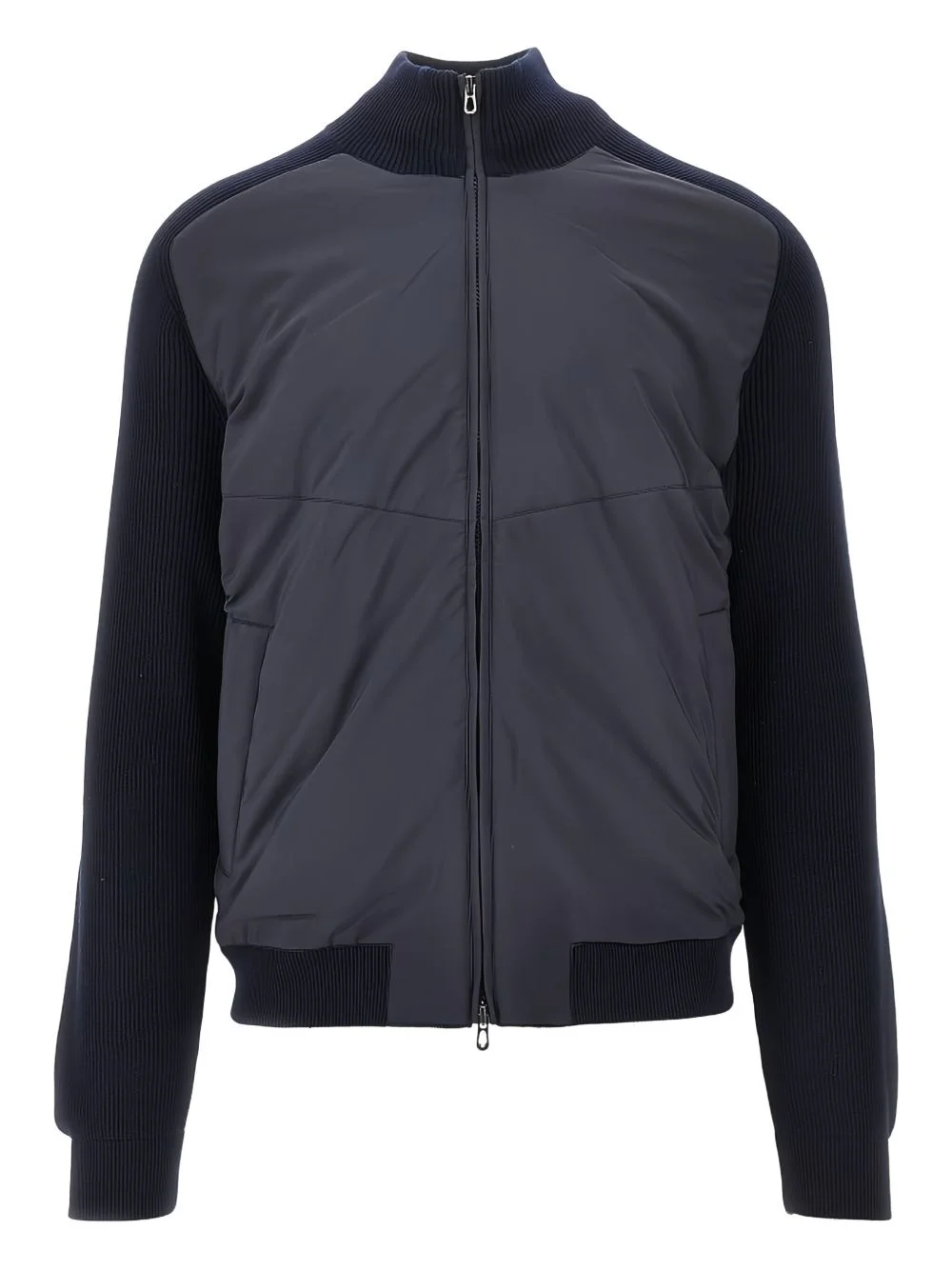 ribbed panelled bomber jacket - 1