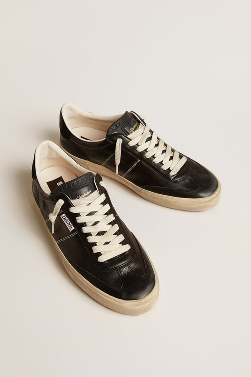 Golden Goose Soul Star in black nappa with black suede heel tab outlook