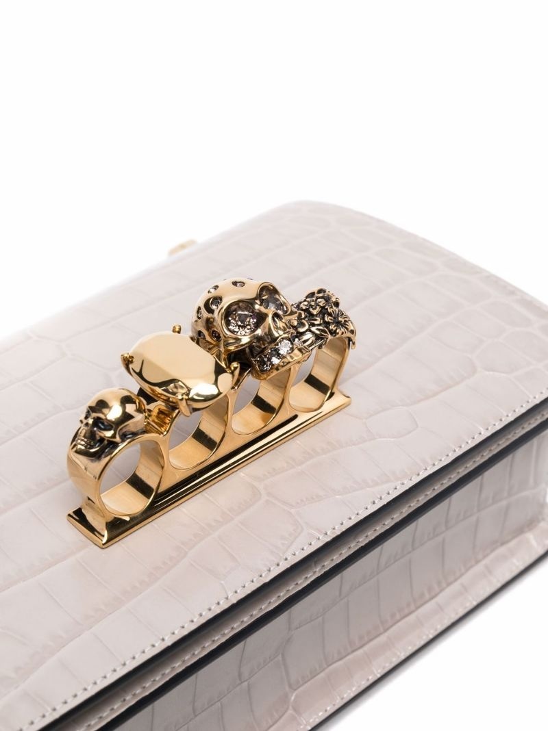 Jewelled crocodile-effect crossbody bag - 4