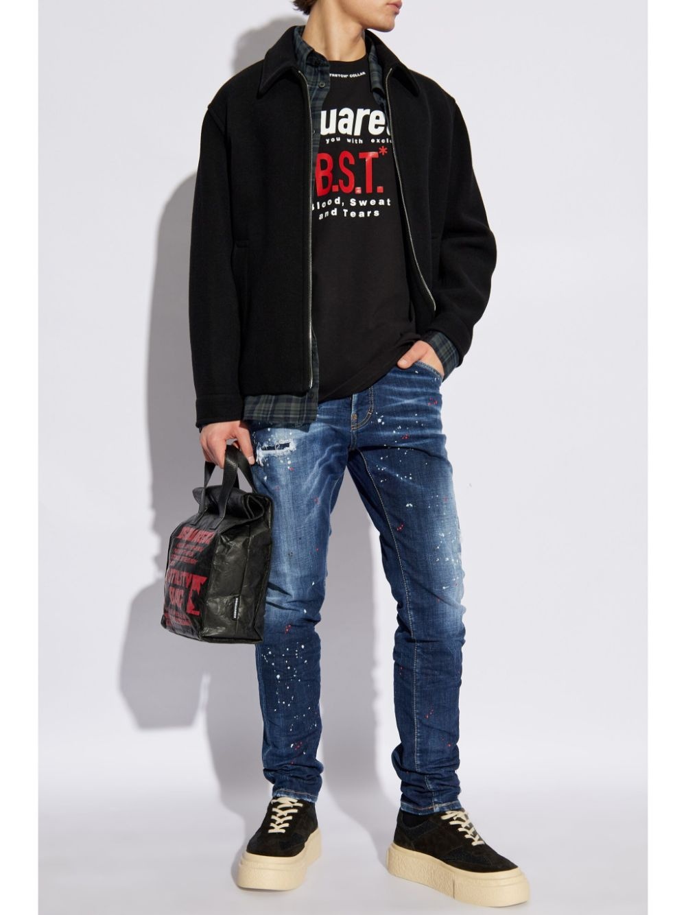 paint-splatter jeans - 2