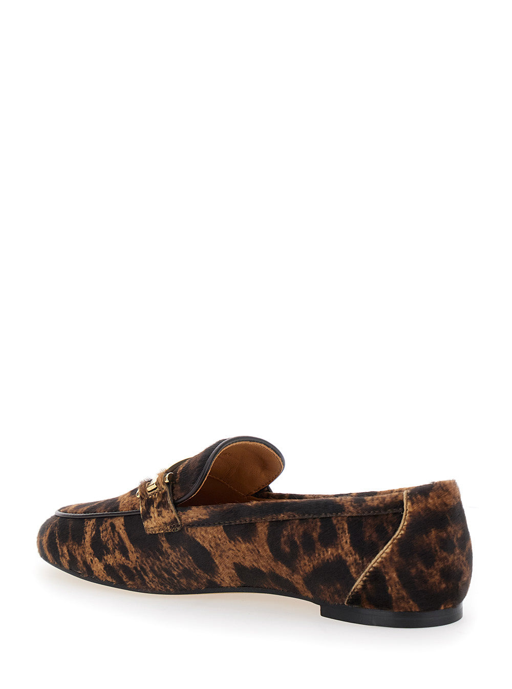 Tod's Women Brown Loafers With Logo Plaque On The Front And All-Over Leopard Motif In Suede Woman - 3