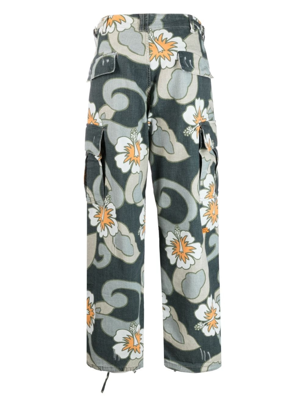 printed straight-leg cargo trousers - 2