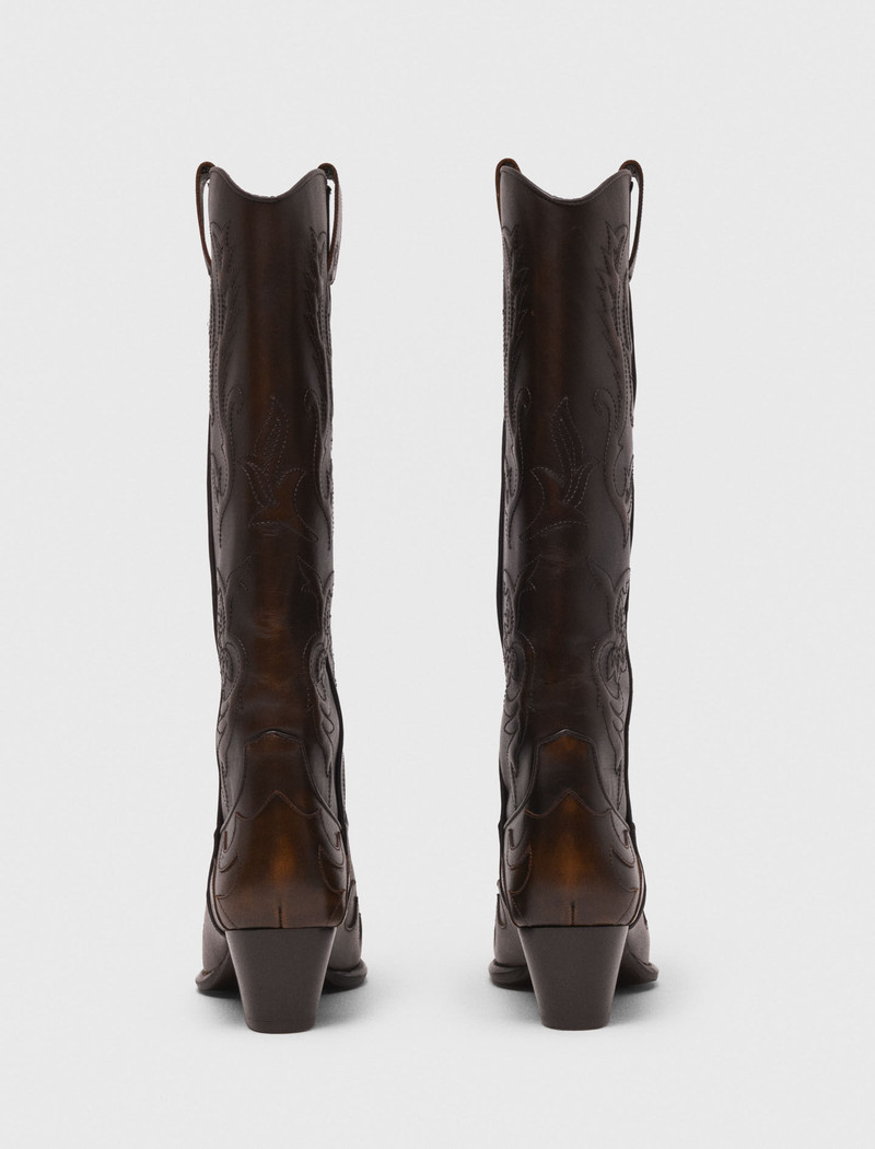 Leather cowboy boots 3