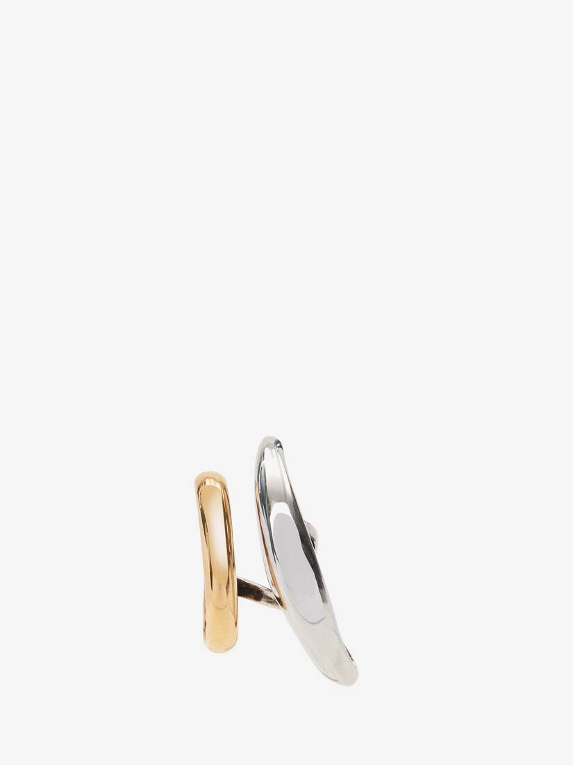 Double Hoop Single Earring in Antique Silver 1