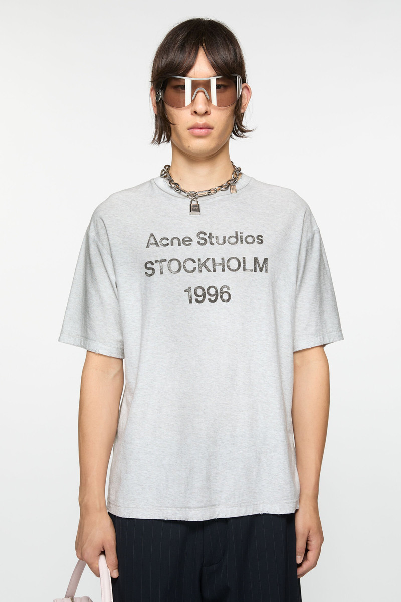 Acne Studios Logo t-shirt - Relaxed unisex fit - Pale Grey Melange outlook