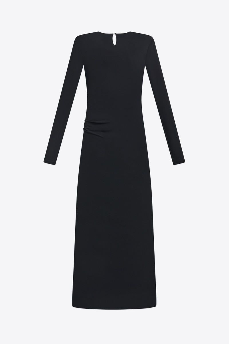 AREA CRYSTAL CLUSTER DRAPED LONG SLEEVE GOWN outlook