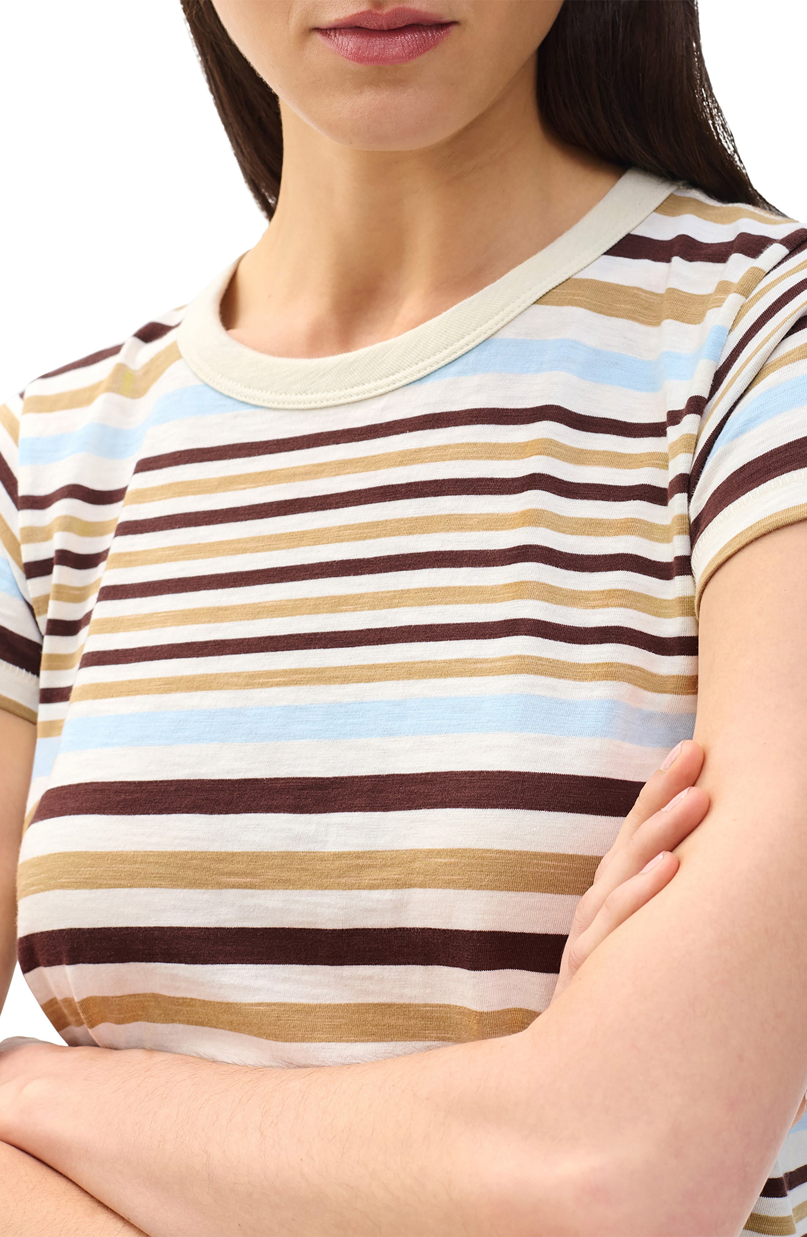 rag & bone The Slub Stripe T-Shirt in Ivory Multi at Nordstrom - 3