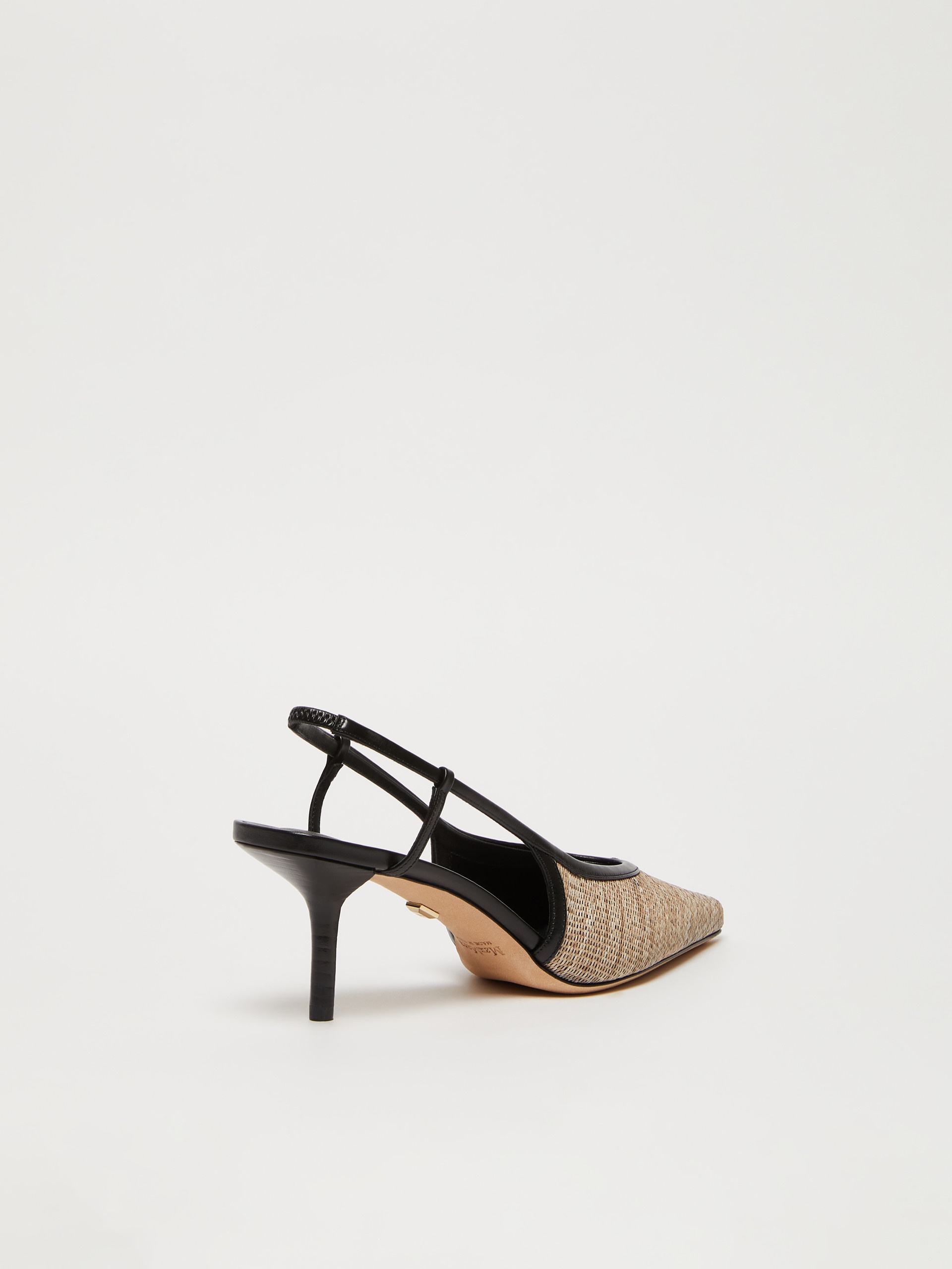 MMSLINGPAGLIA Smooth raffia-effect fabric slingbacks - 3