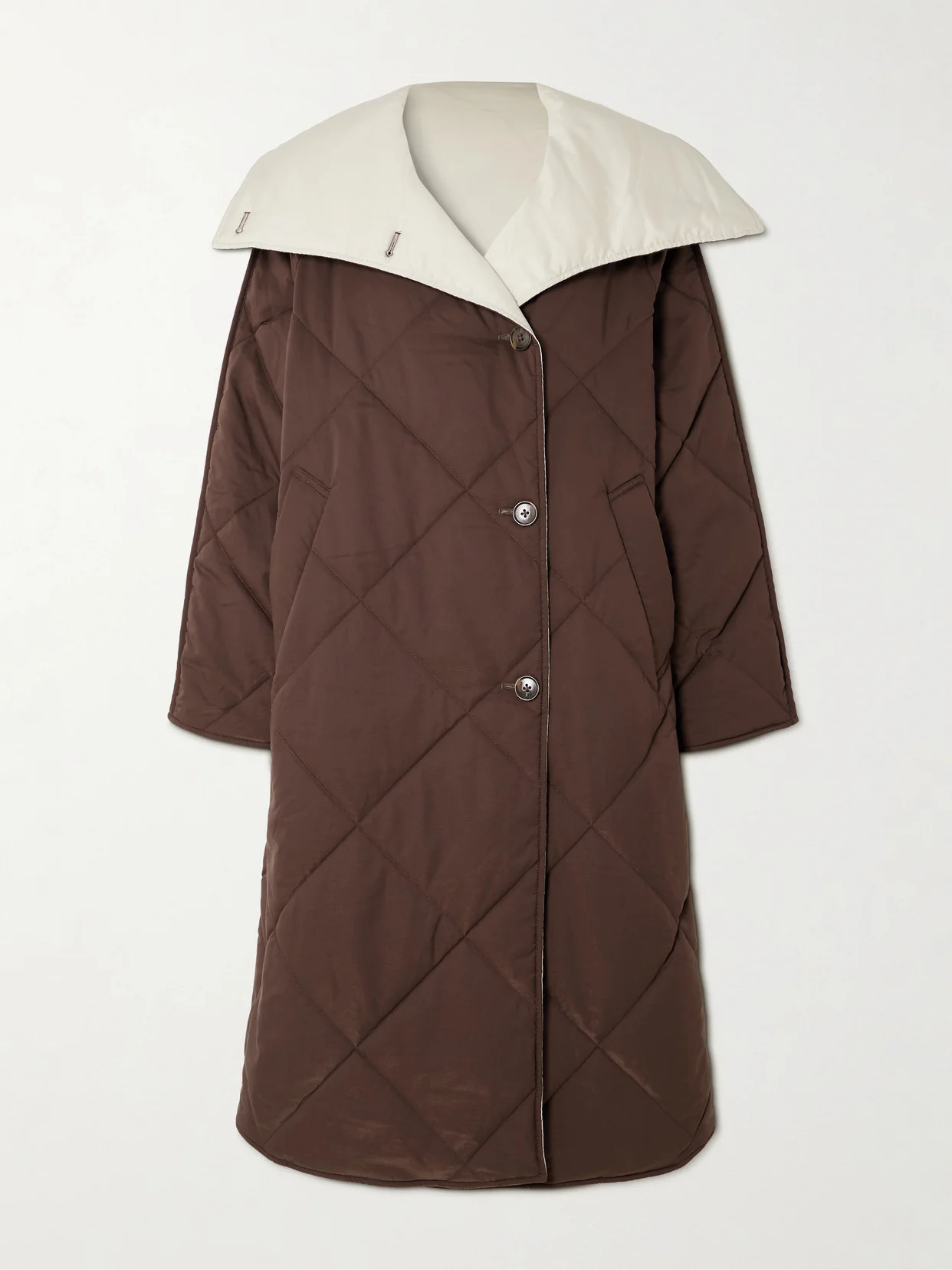 Annalise Reversible Quilted Lyocell-blend Coat - 1