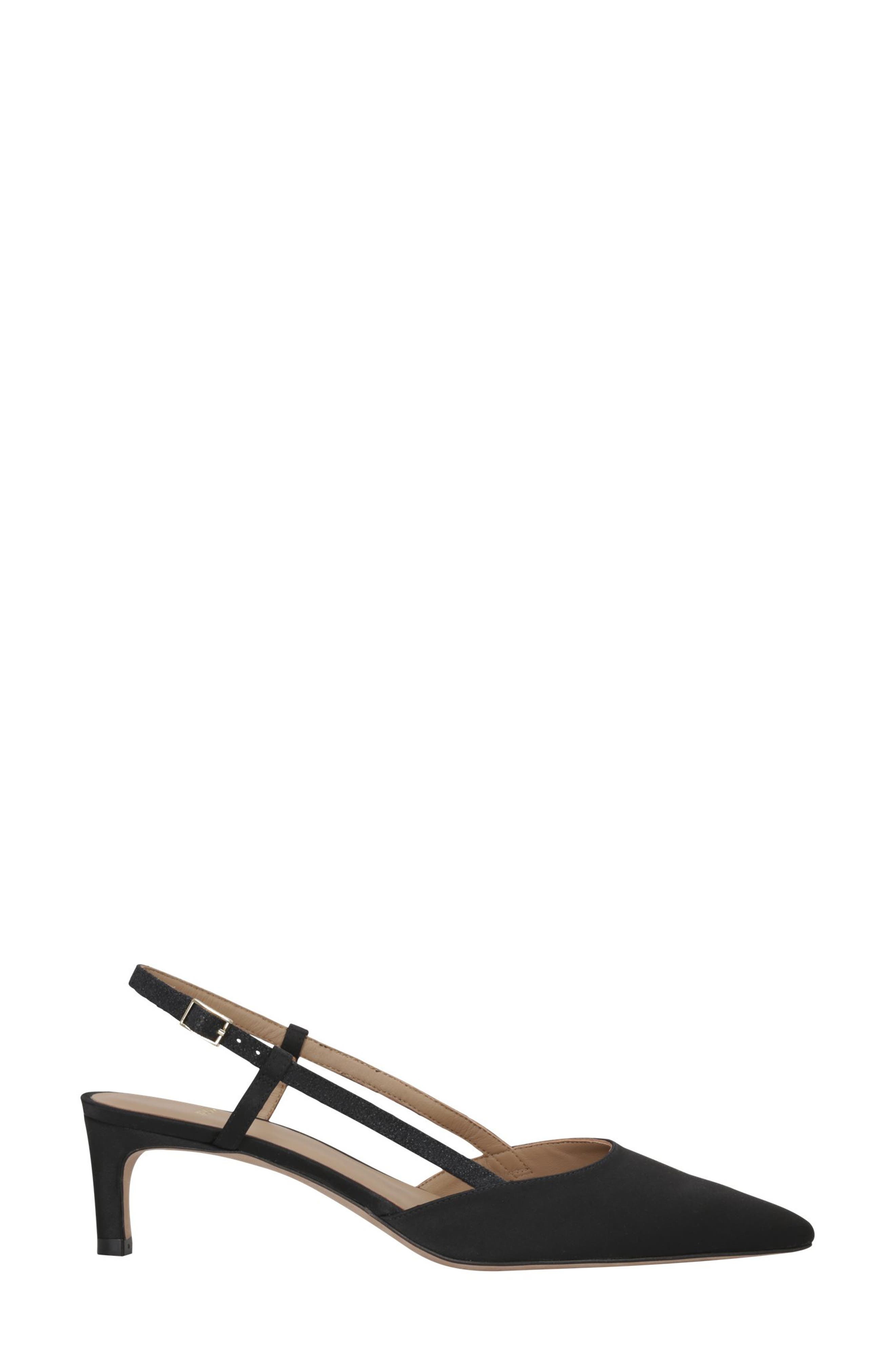 BOSS Janet Slingback Pointed Toe Kitten Heel Pump in Black at Nordstrom - 4