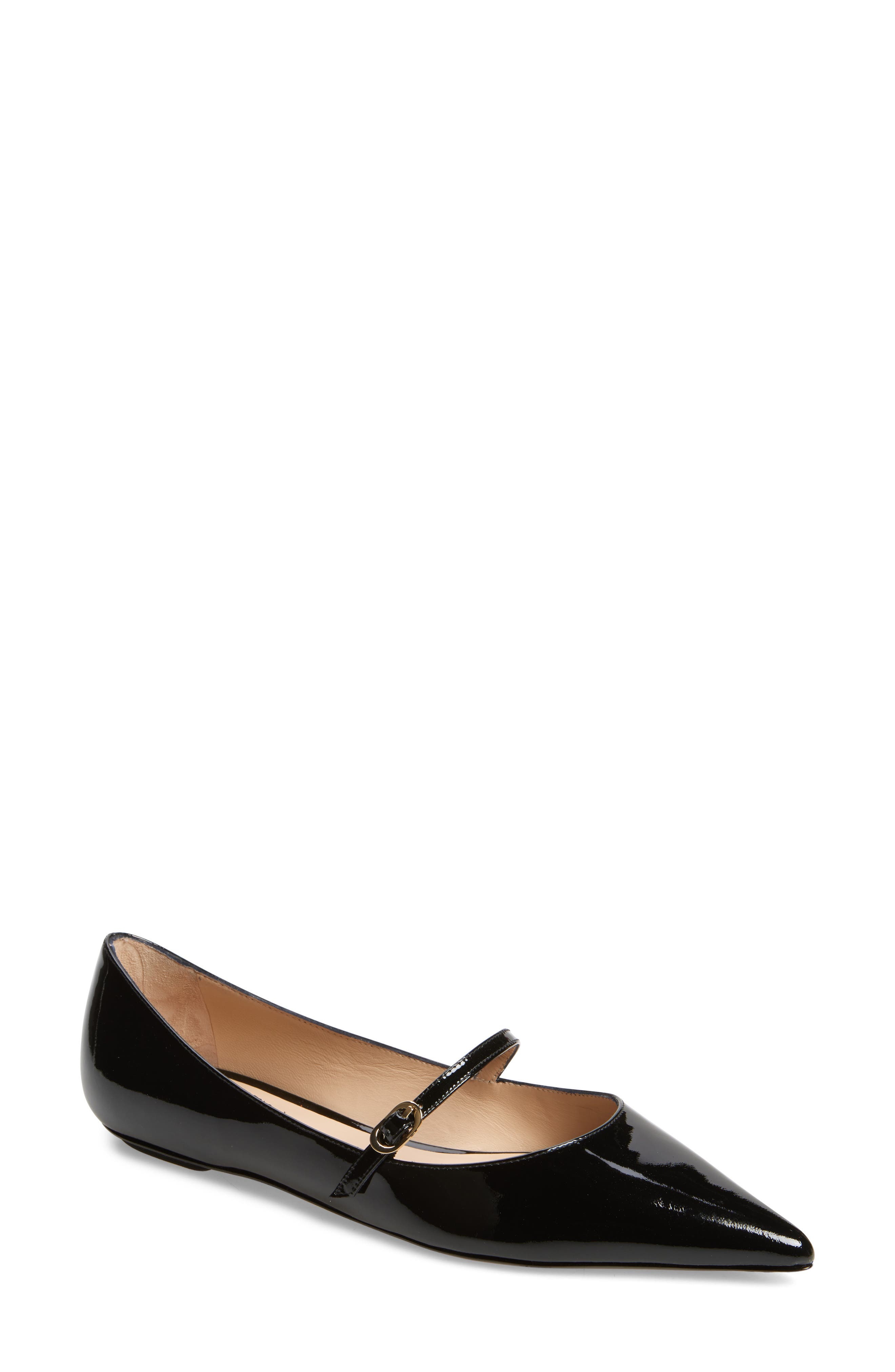 Stuart Weitzman Emilia Mary Jane Flat in Black Patent at Nordstrom - 1