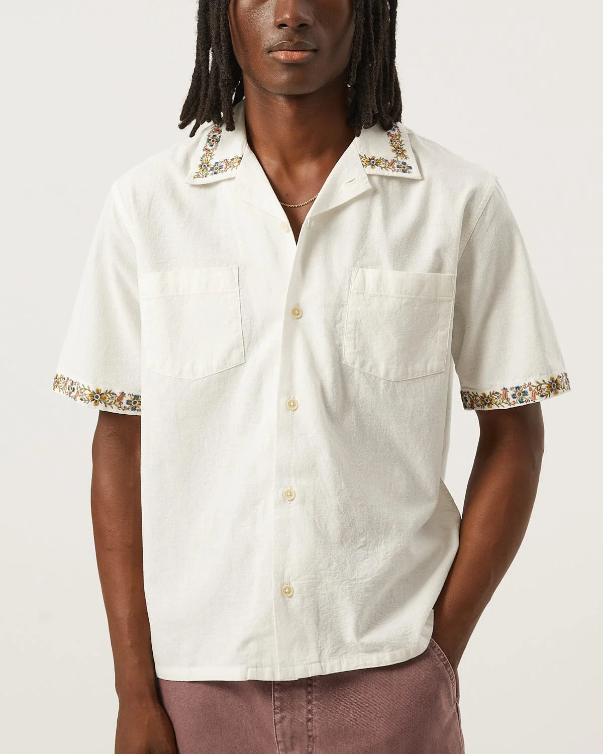 HARMONY EMBROIDERED SS - WHITE - 1